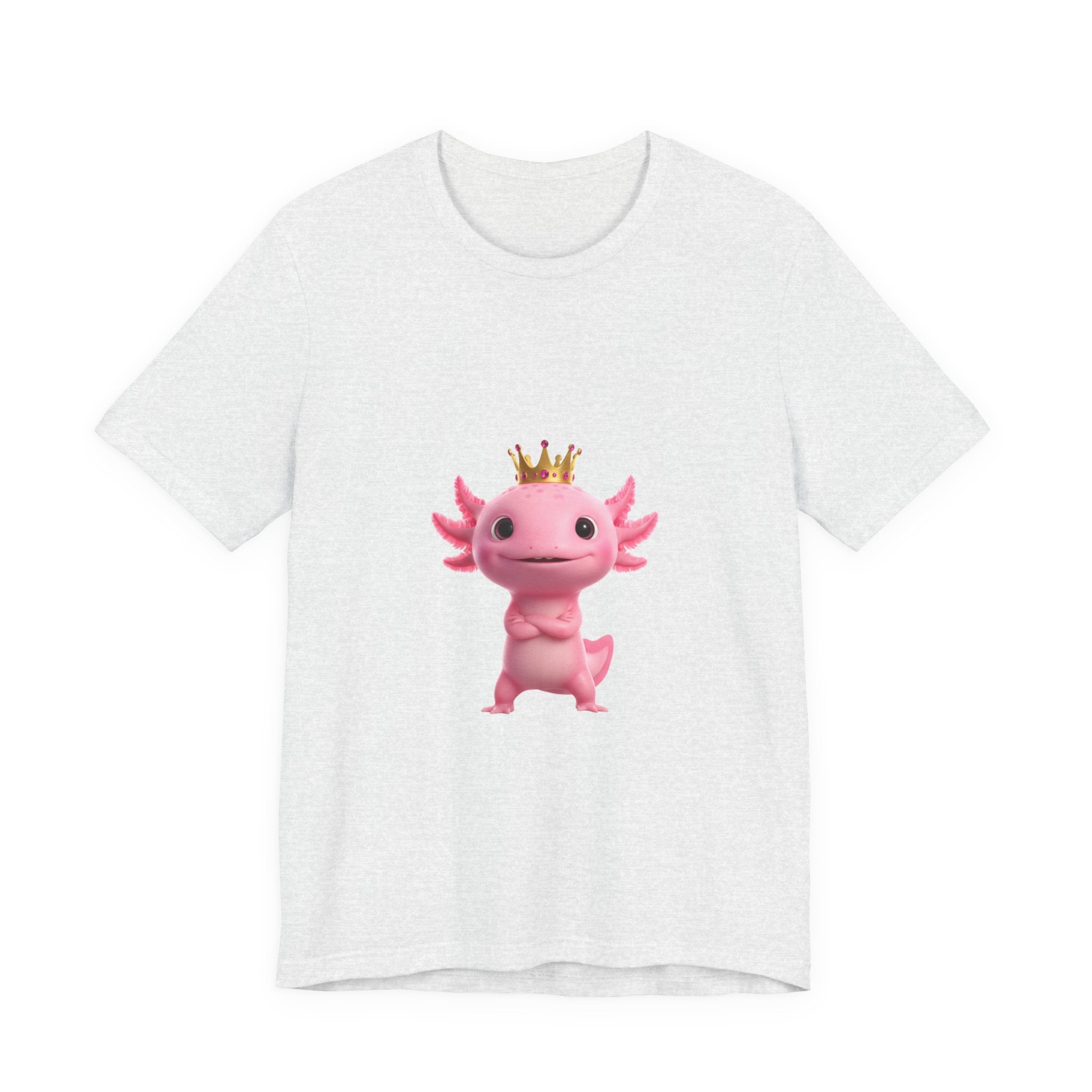Axolotl King T-Shirt — Cute Pink Axolotl with Crown Tee