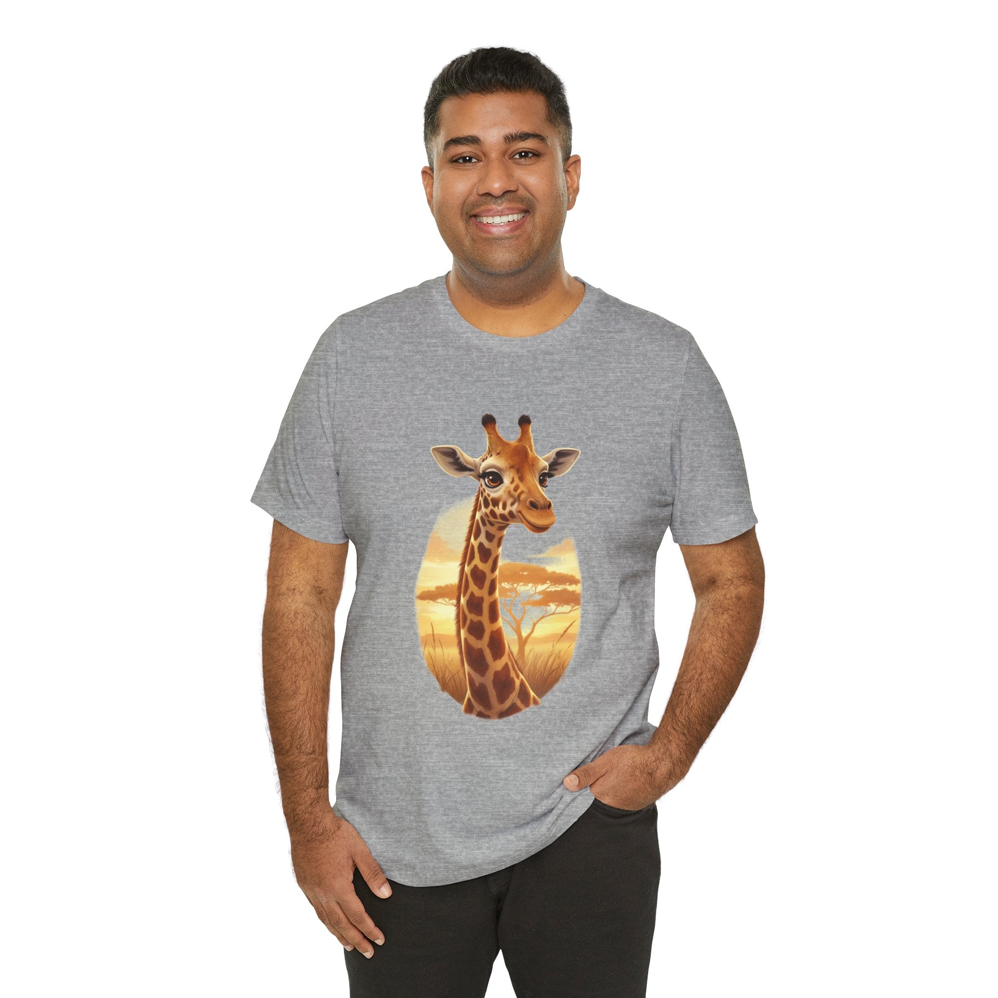 Giraffe Sunset Tee - Safari Wildlife Graphic T-Shirt