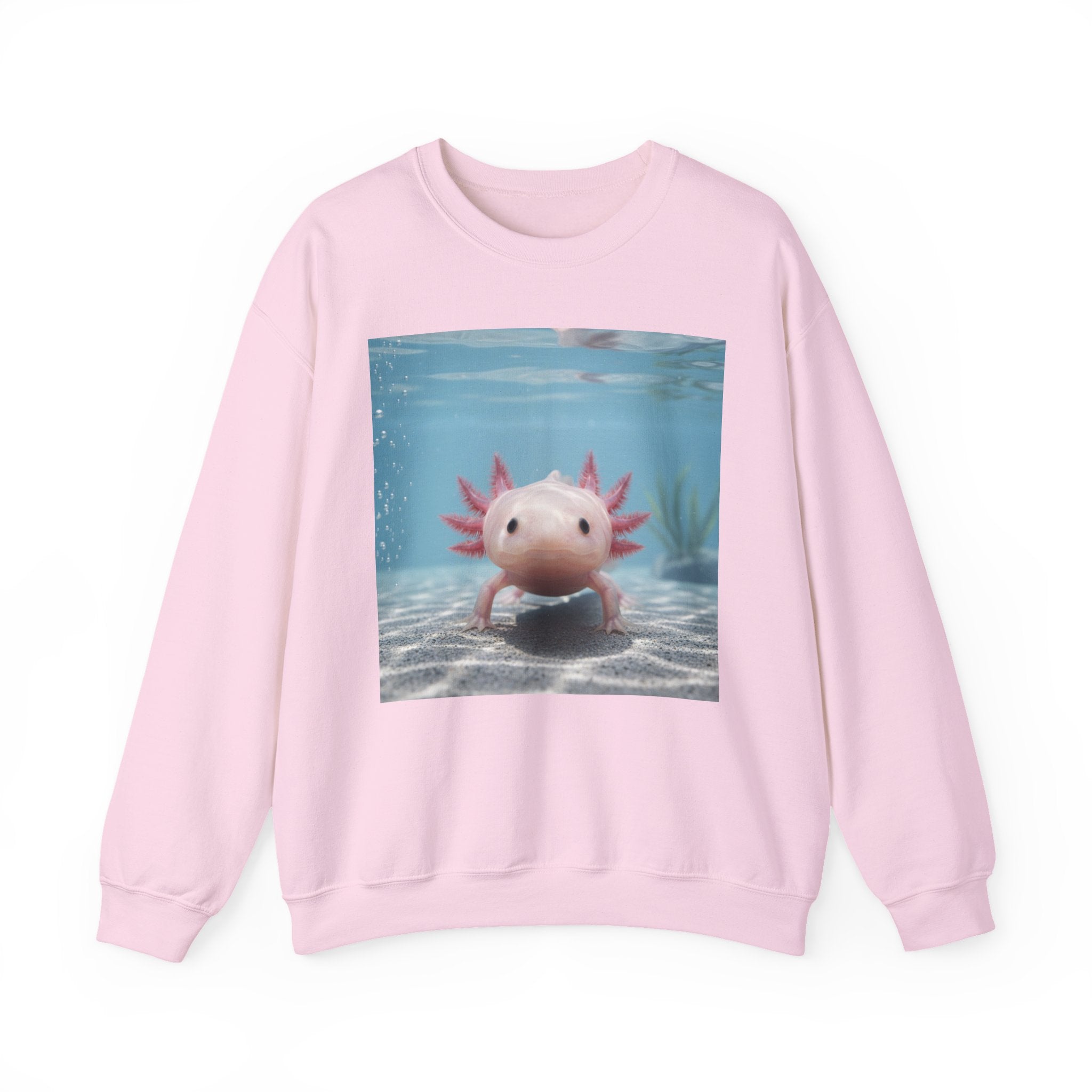 Axolotl Smiles Crewneck Sweatshirt – Cute Underwater Axolotl Pullover