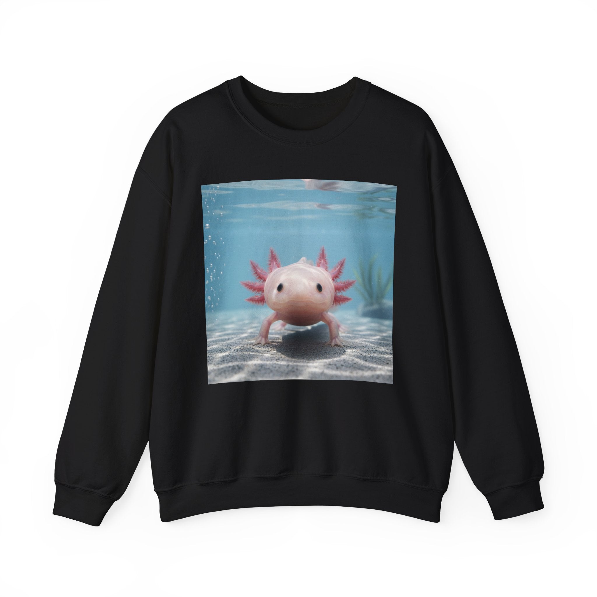 Axolotl Smiles Crewneck Sweatshirt – Cute Underwater Axolotl Pullover