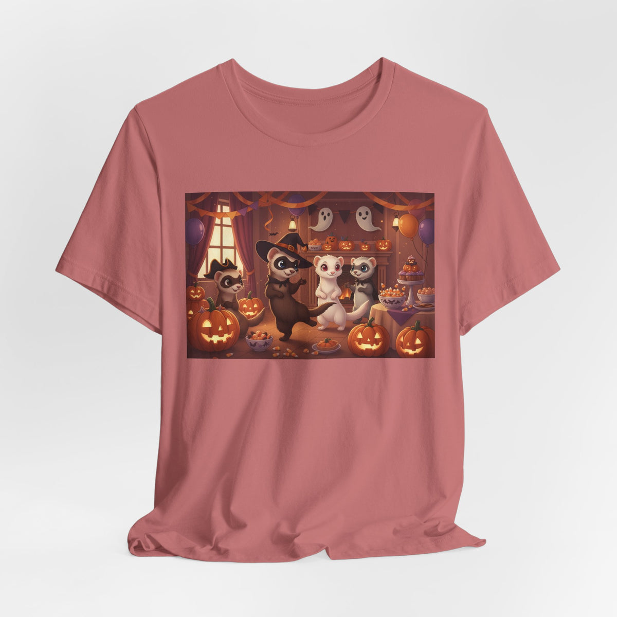 Ferrets Halloween Party & Pumpkins T‑Shirt
