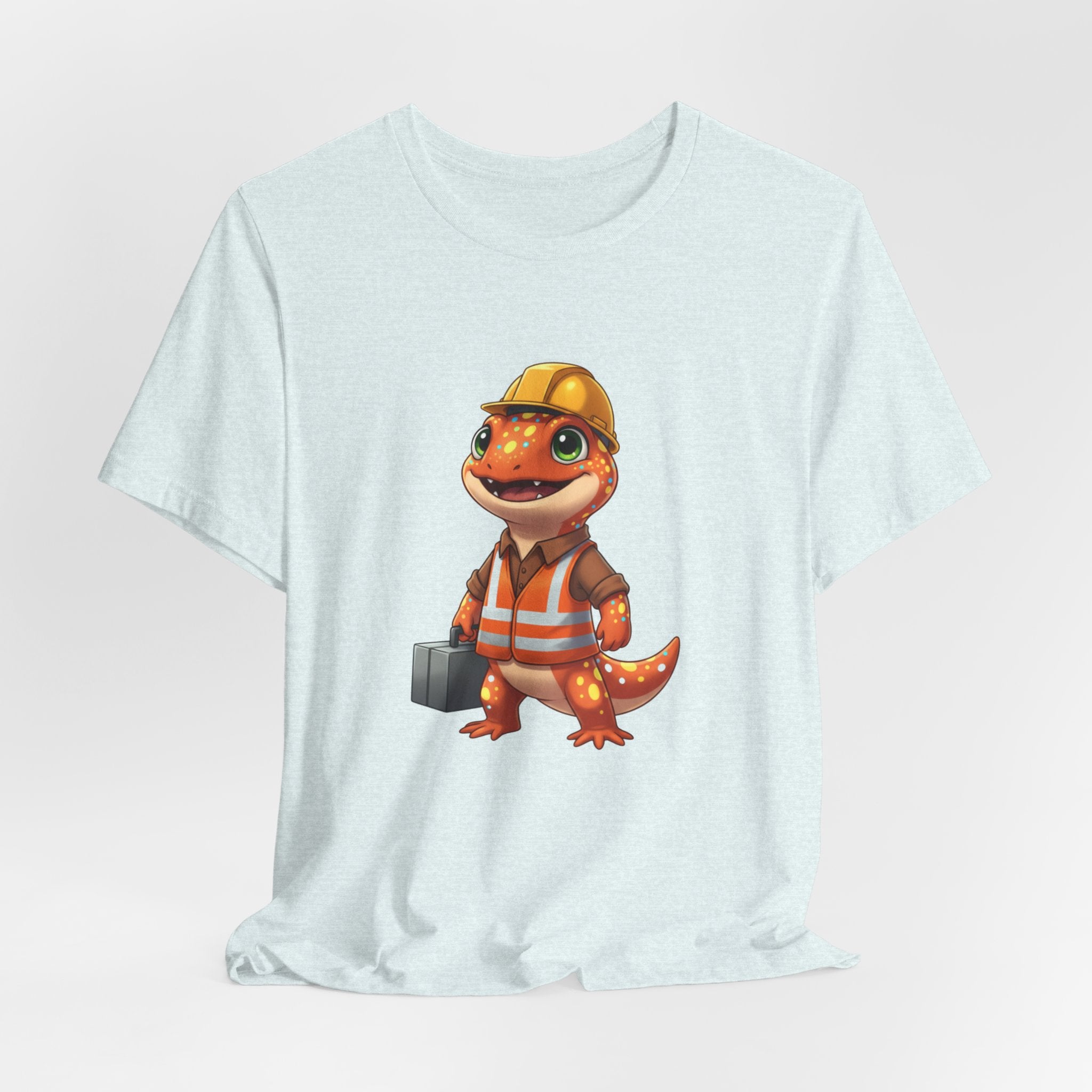 Salamander Construction T‑Shirt — Cute Salamander in Hard Hat Tee