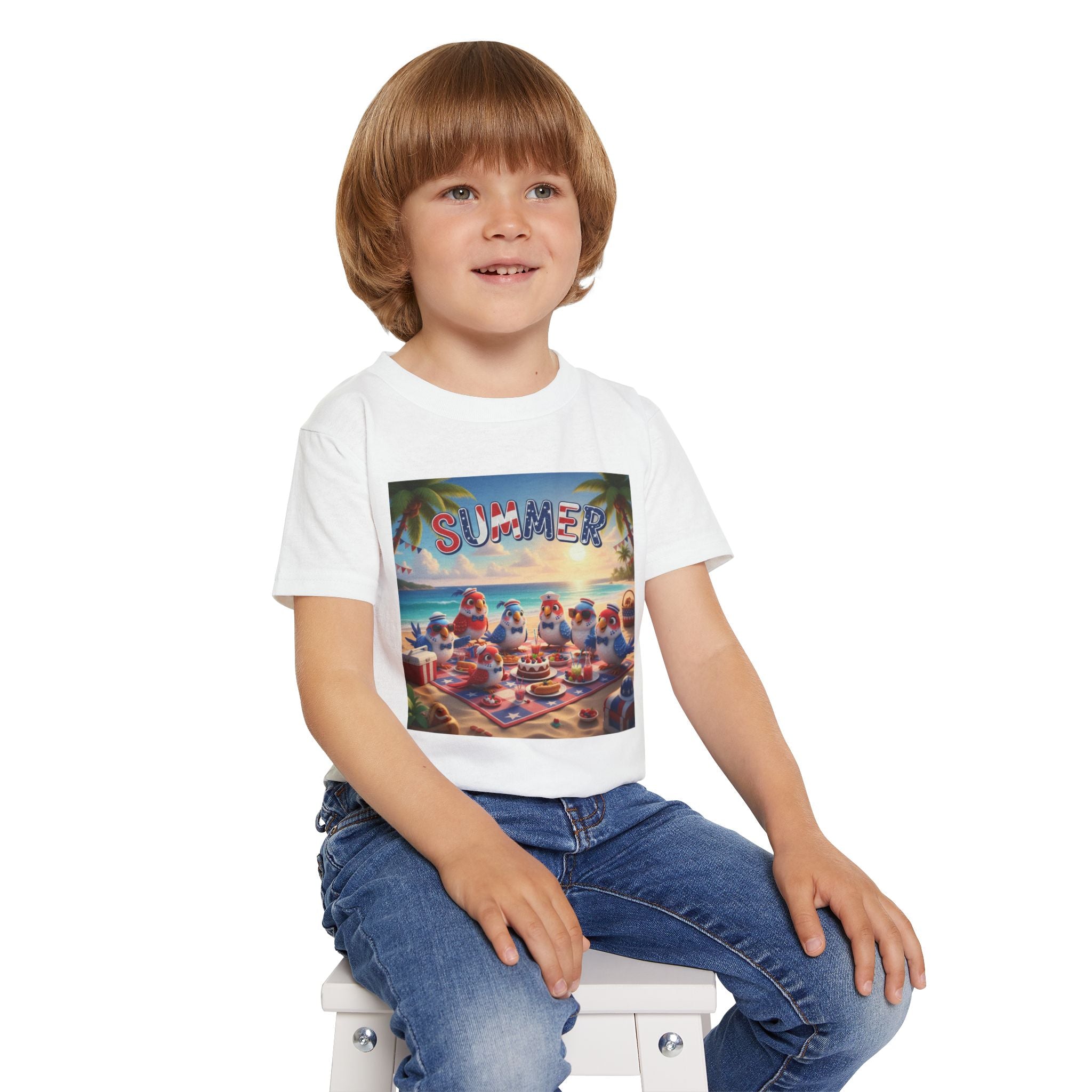 Tweets Toddler T-Shirt — Cute Beach Party 'SUMMER' Graphic (Kids Vacation & Playdate Tee)