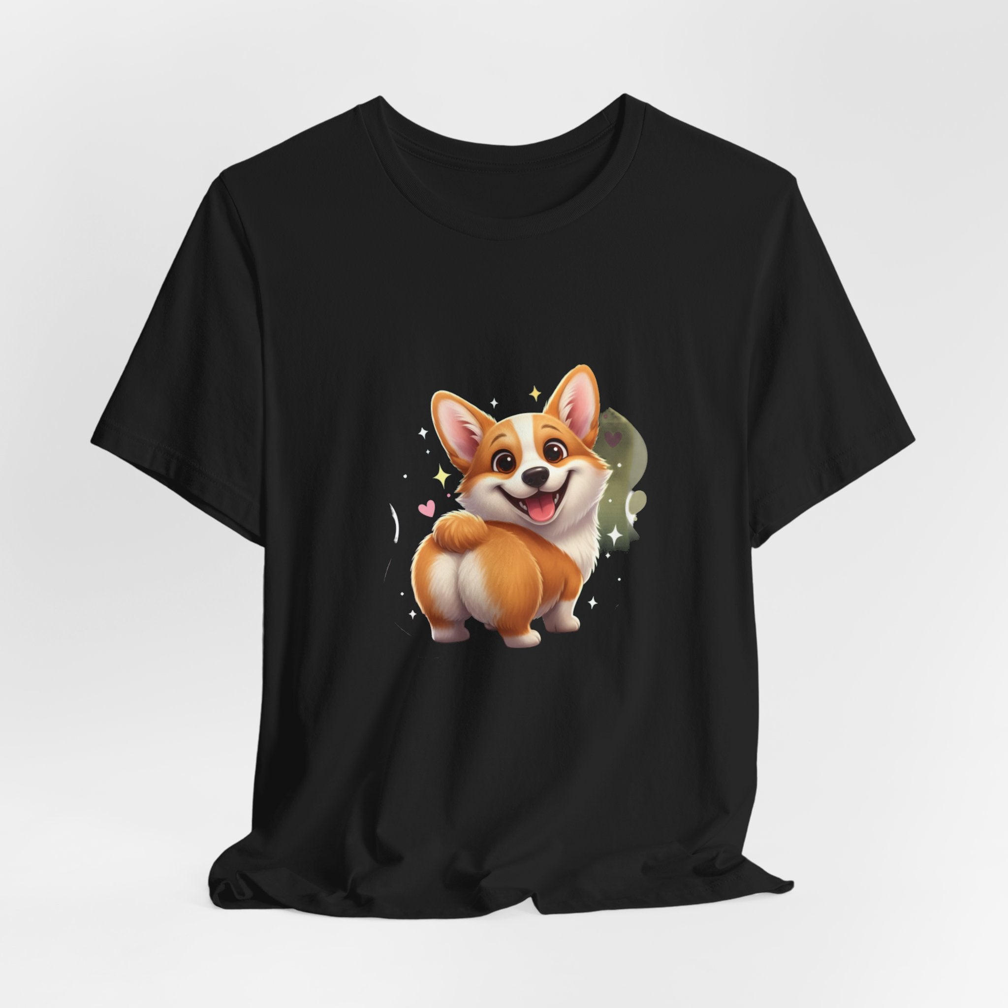Cute Smiling Corgi T-Shirt — Adorable Cartoon Dog Tee for Pet Lovers