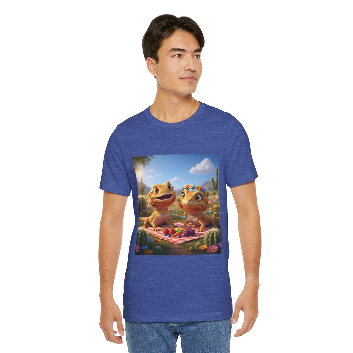 Bearded Dragon Couple Picnic Tee — Cute Cartoon Desert Graphic T-Shirt