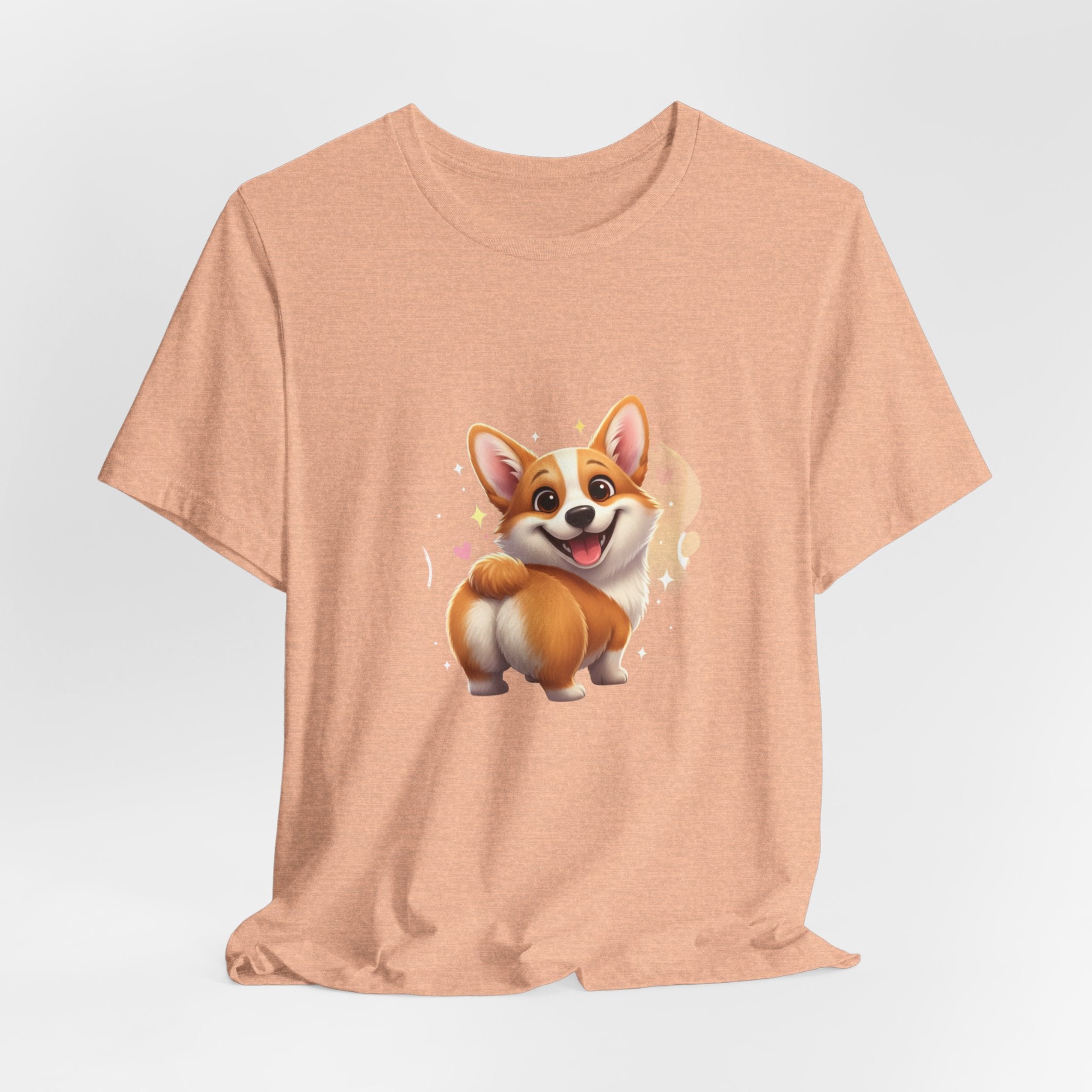 Cute Smiling Corgi T-Shirt — Adorable Cartoon Dog Tee for Pet Lovers