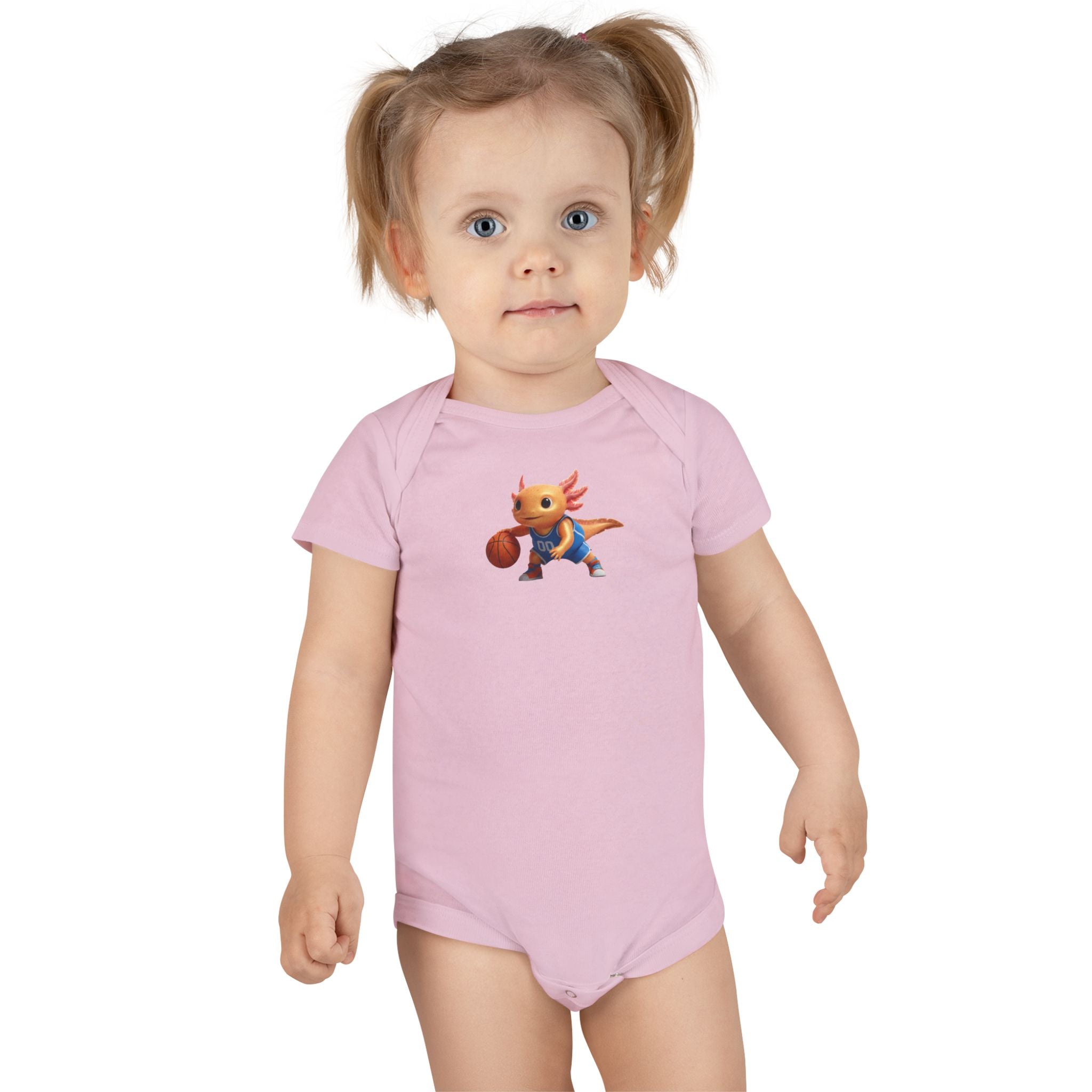 Axolotl Basketball Baby Onesie — Cute Sports Infant Bodysuit