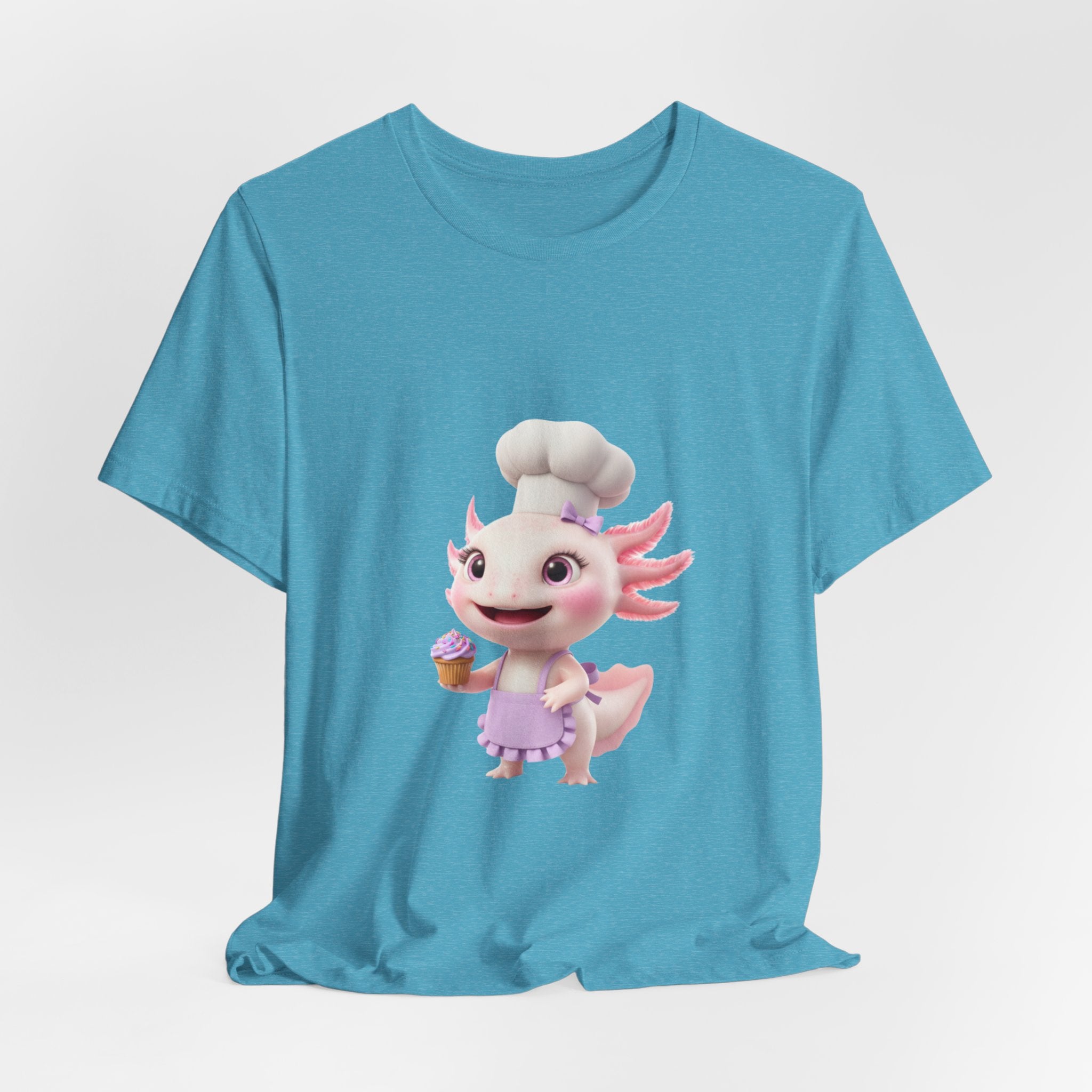 Axolotl Chef Girl T-Shirt — Cute Baking Cartoon Tee for Kids & Fans