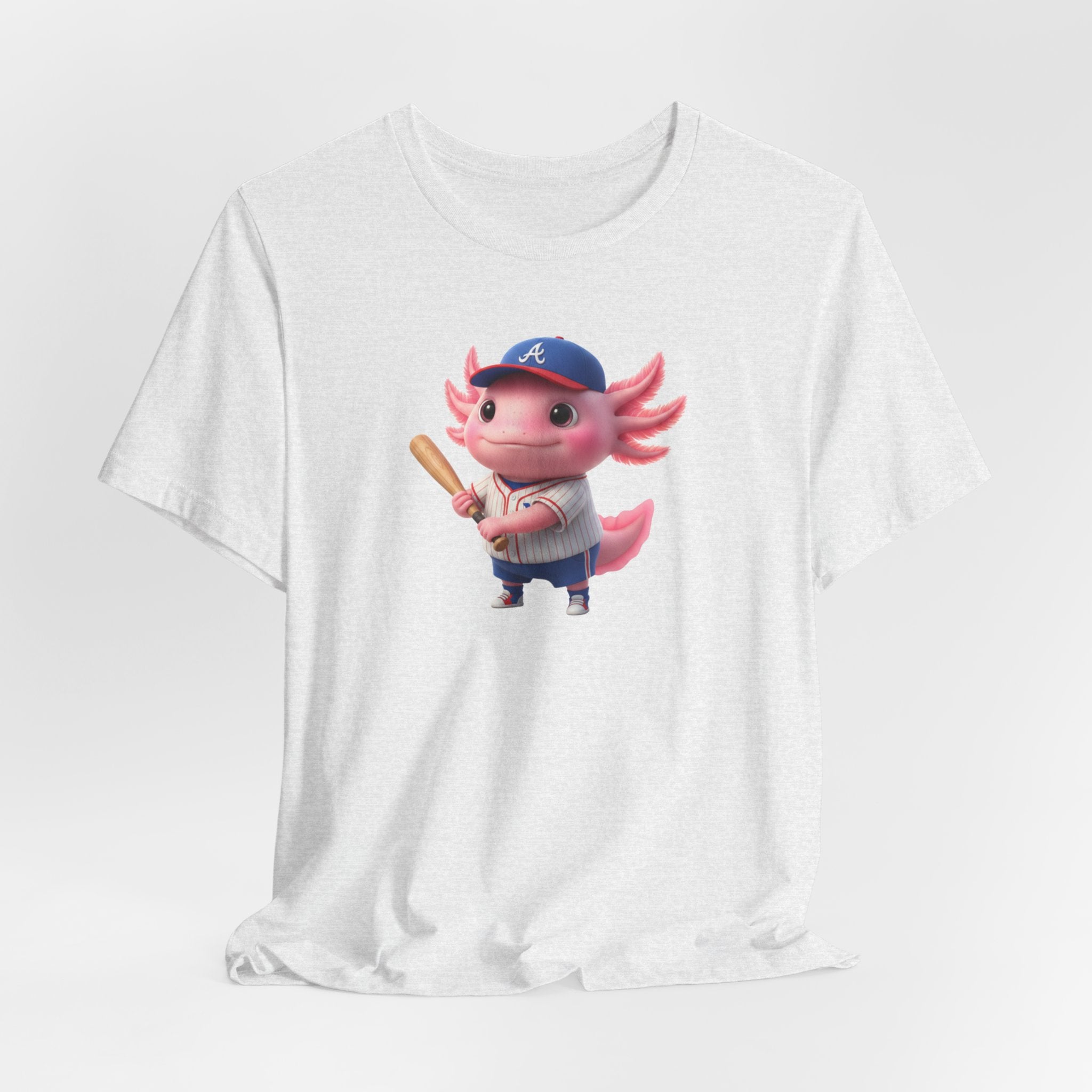 Axolotl Baseball Boy T-Shirt — Cute Pink Axolotl Batter Tee