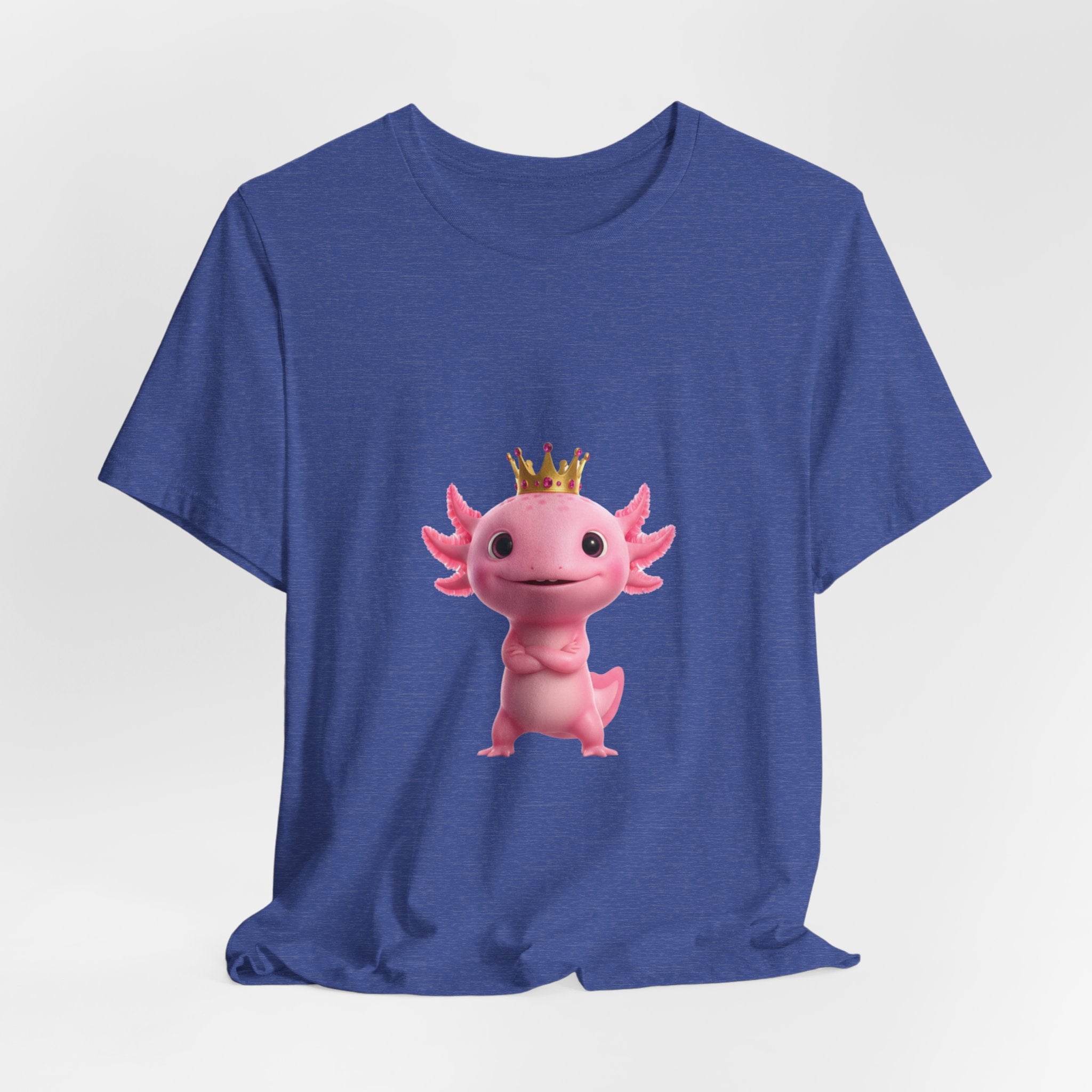 Axolotl King T-Shirt — Cute Pink Axolotl with Crown Tee