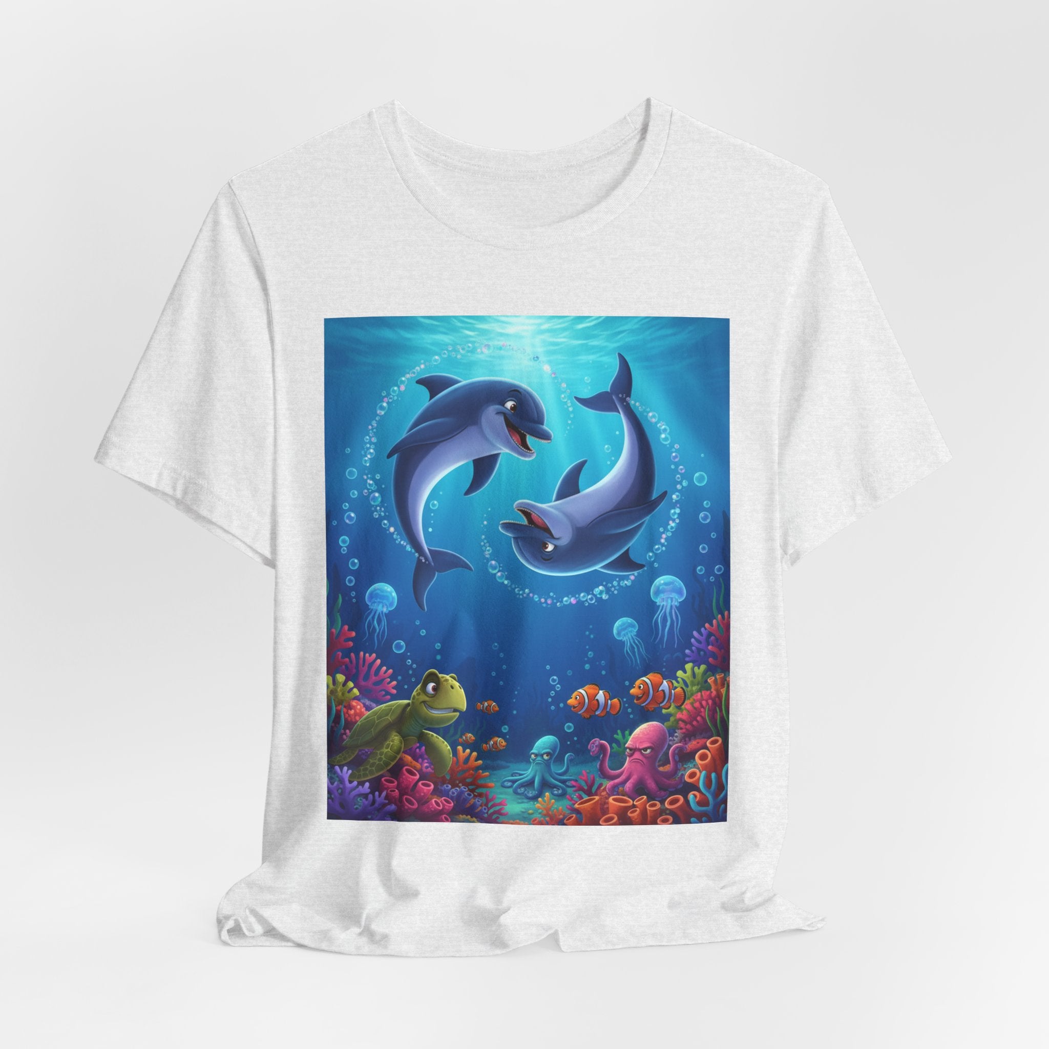 Dolphin Underwater Scene T-Shirt — Playful Ocean Wildlife Tee