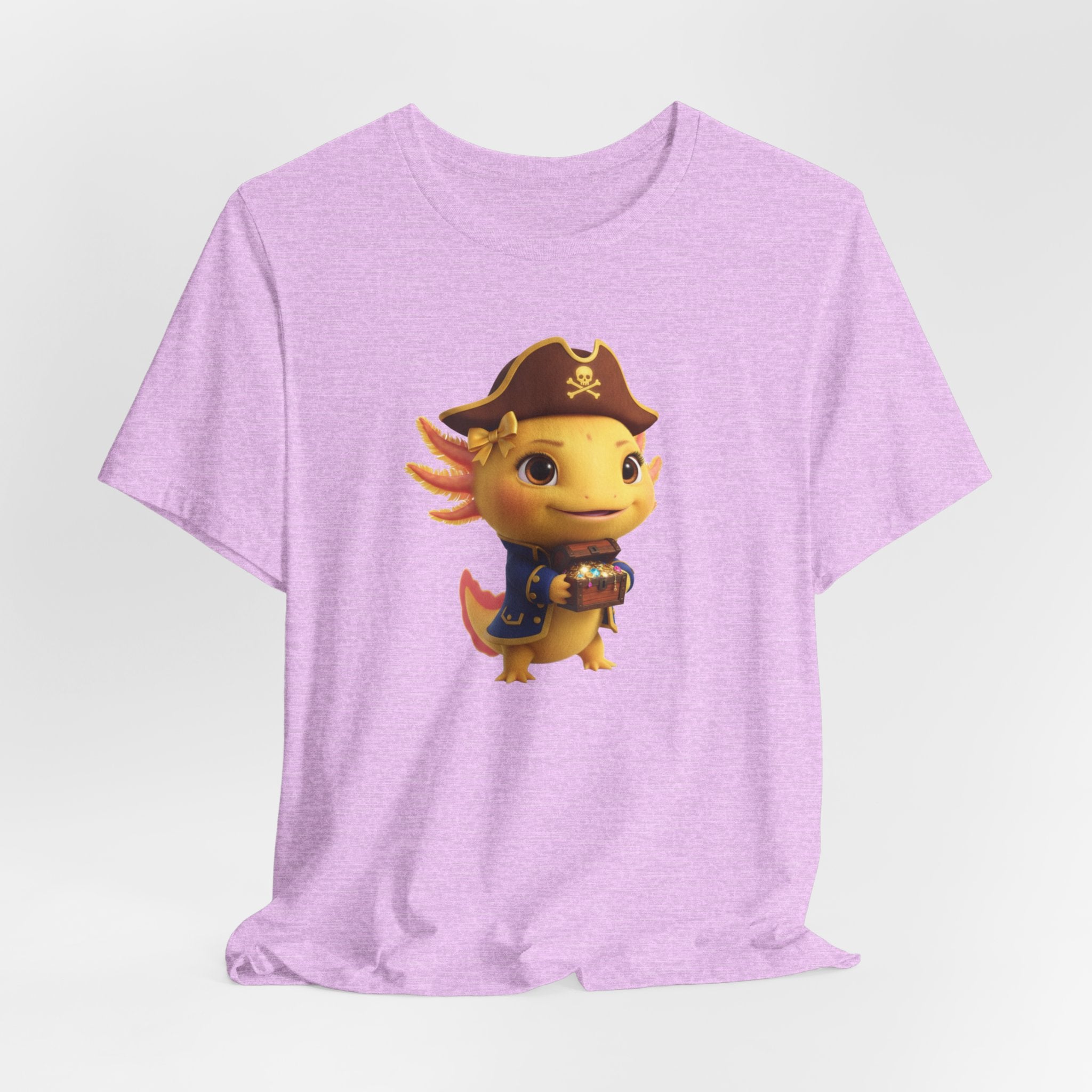 Axolotl Pirate Girl Tee — Cute Pirate Axolotl Graphic T-Shirt for Kids & Fans