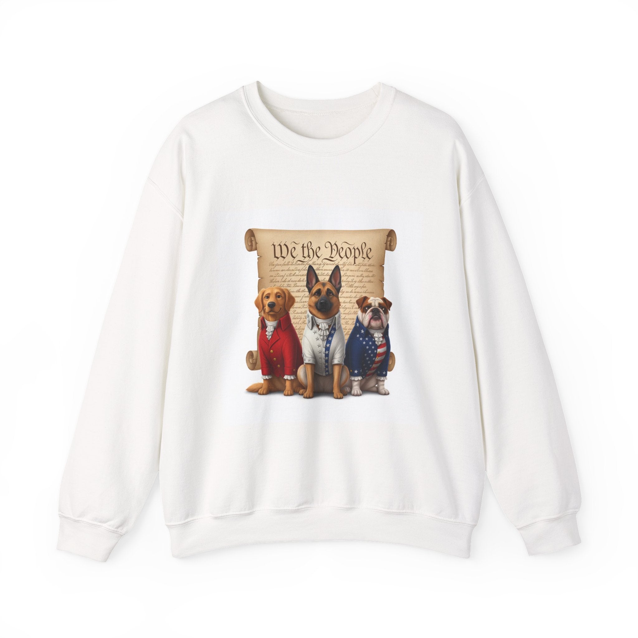 Patriotic Crewneck Sweatshirt — 'We the People' Dogs Graphic