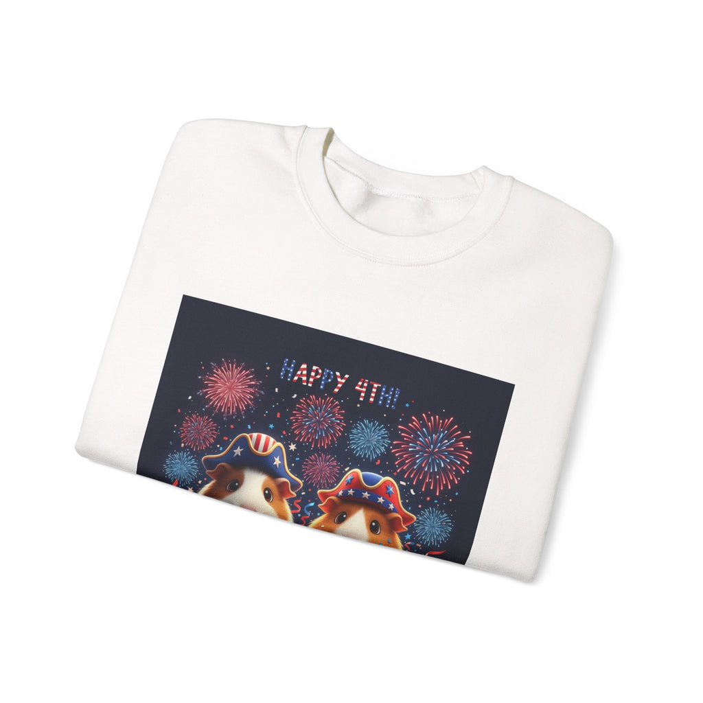 4th of July Guinea Pig Sweatshirt - Happy 4th Patriotic Pet Crewneck