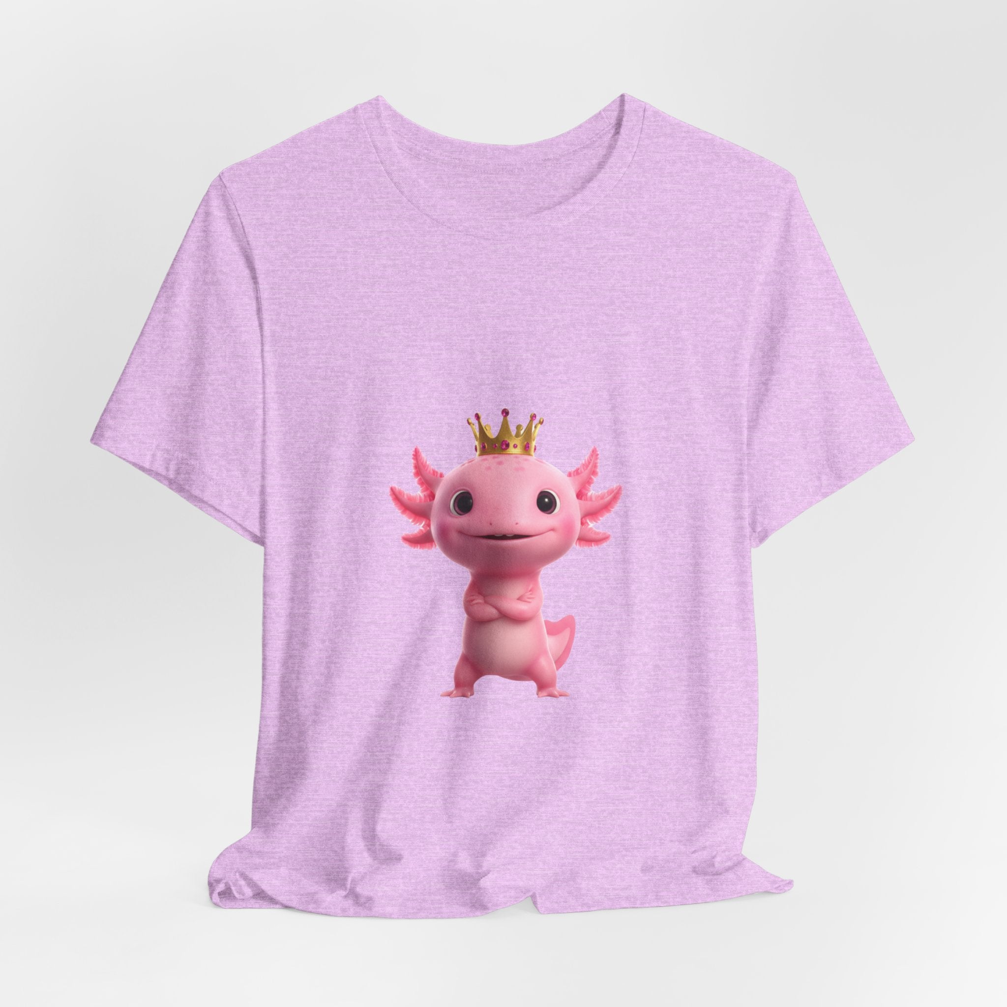 Axolotl King T-Shirt — Cute Pink Axolotl with Crown Tee