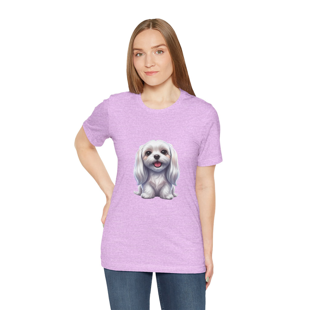 Maltese Dog Graphic Tee — Adorable White Puppy T-Shirt