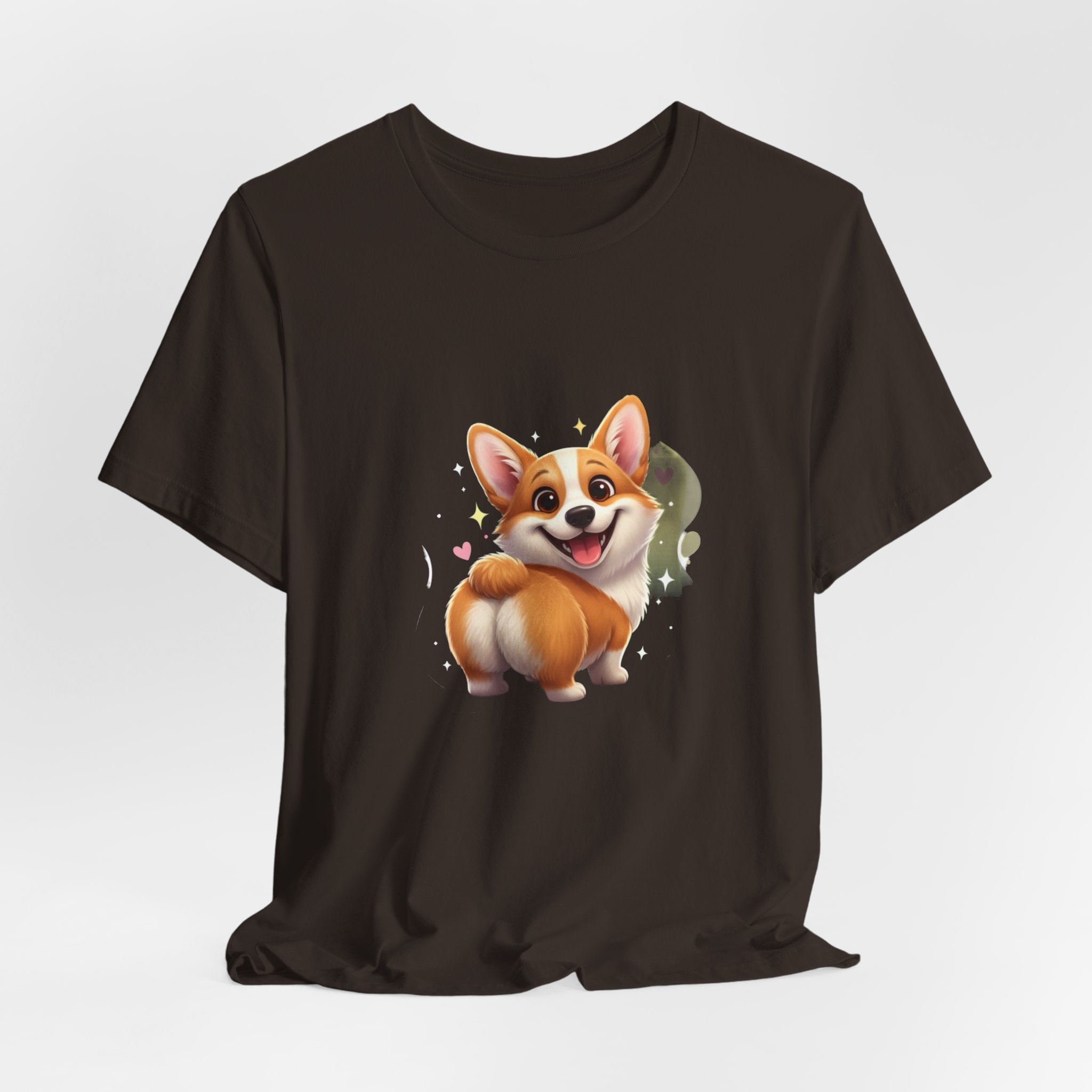 Cute Smiling Corgi T-Shirt — Adorable Cartoon Dog Tee for Pet Lovers