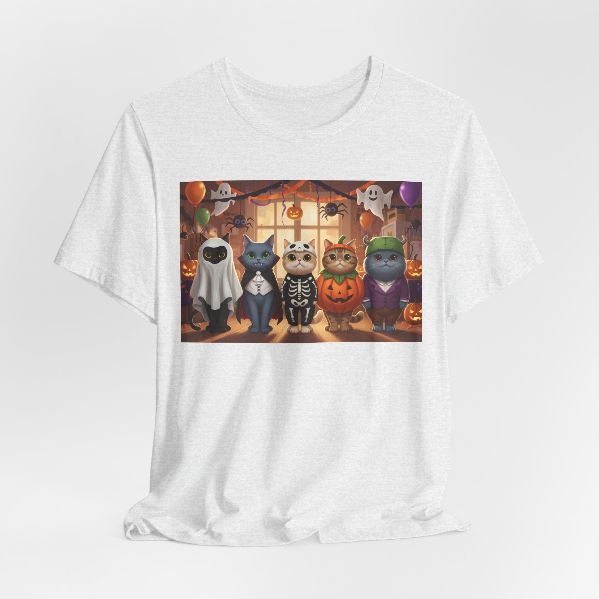 Cats Halloween Costume Tee — Cute Kittens in Pumpkin, Skeleton & Ghost Costumes