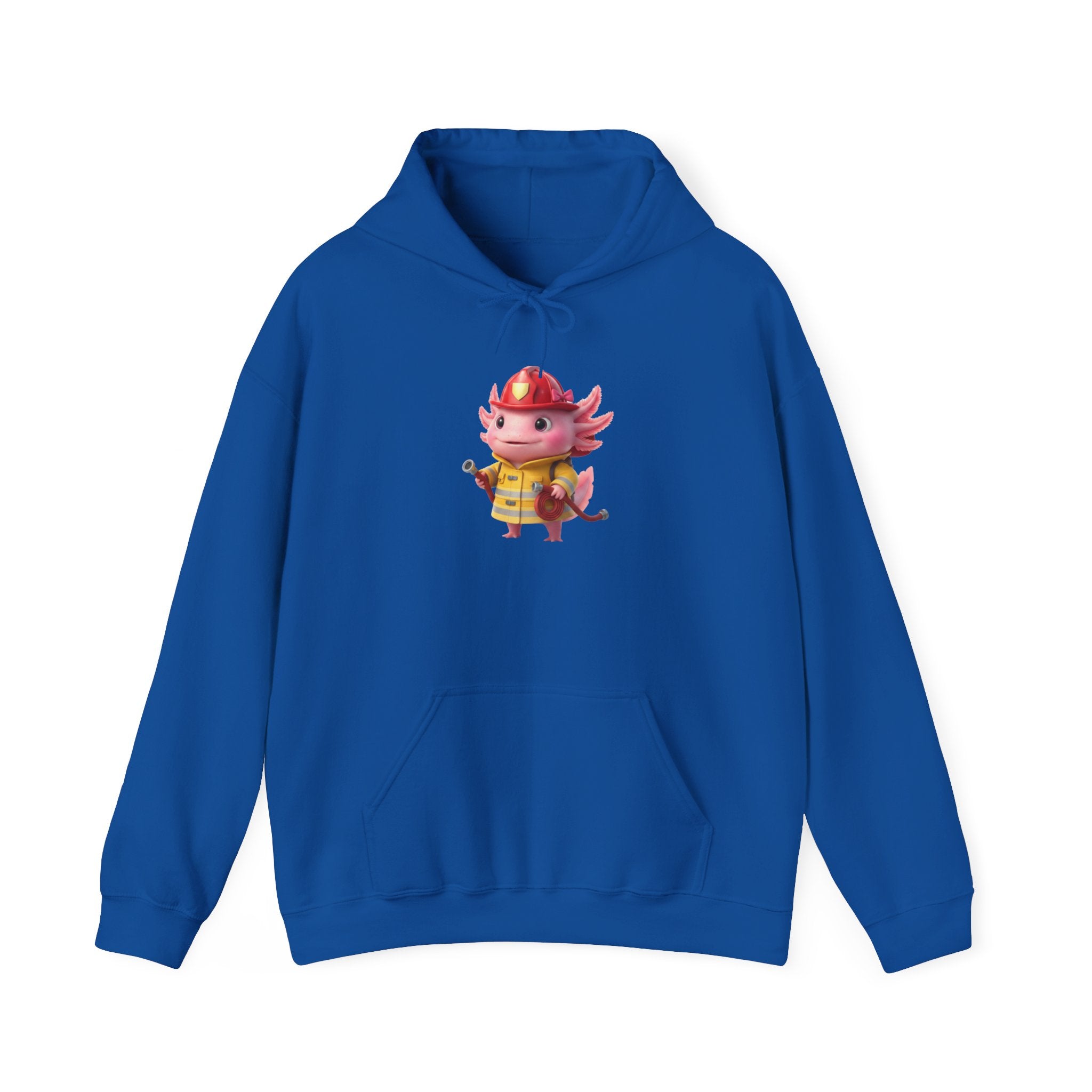 Axolotl Firefighter Girl Hoodie — Cute Rescue Crew Sweatshirt