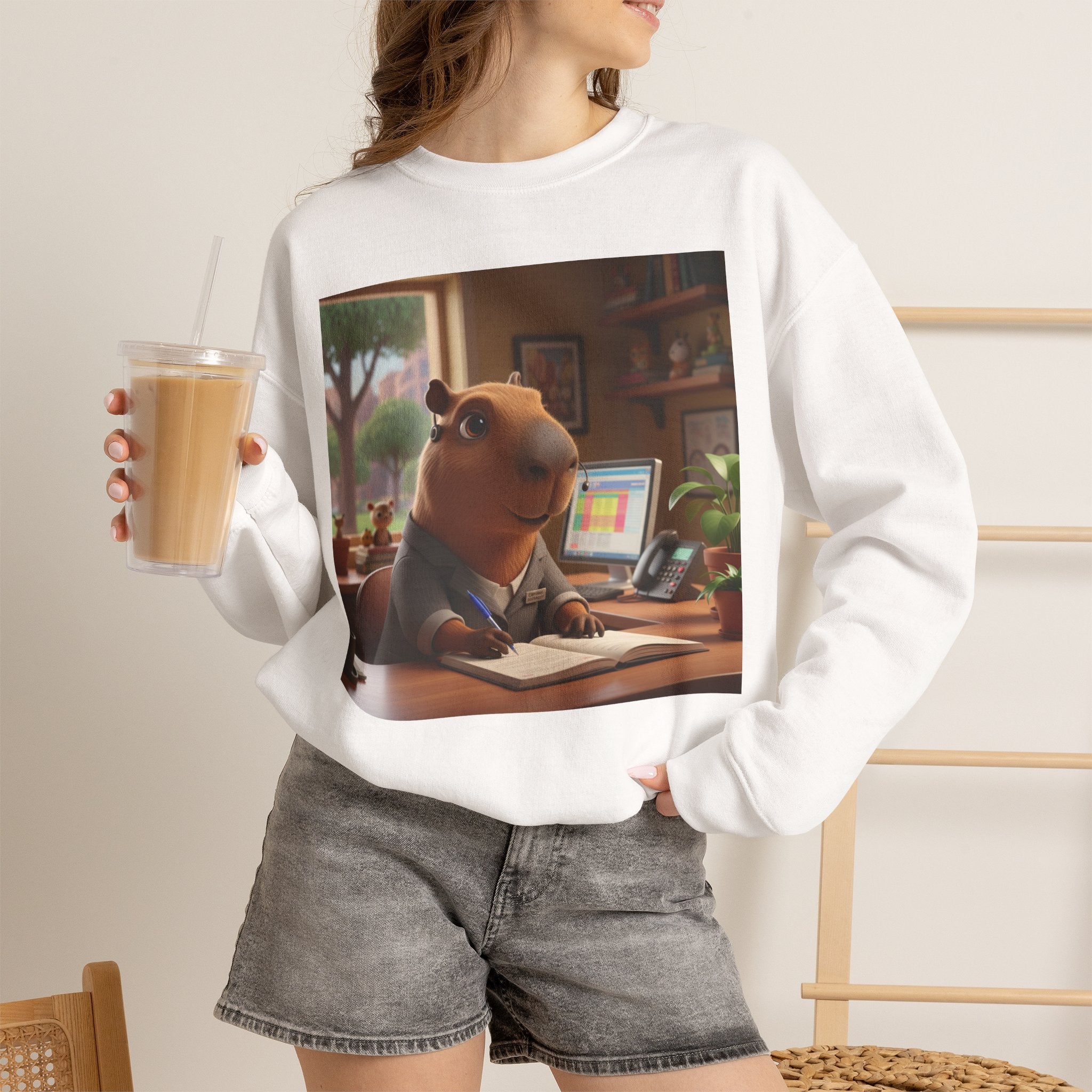 Capybara Desk Scene Sweatshirt