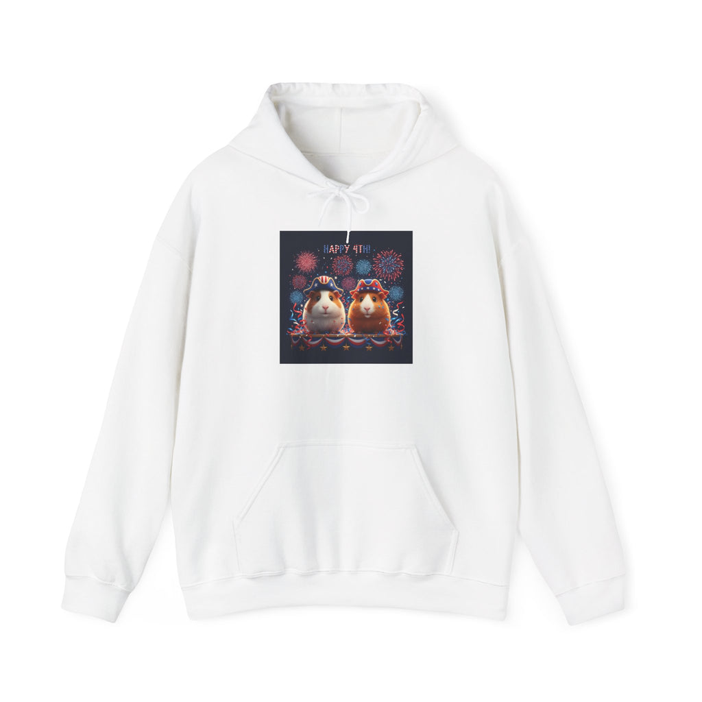 4th of July Guinea Pigs Hoodie — Patriotic Fireworks Pullover | Cute Guinea Pig Graphic