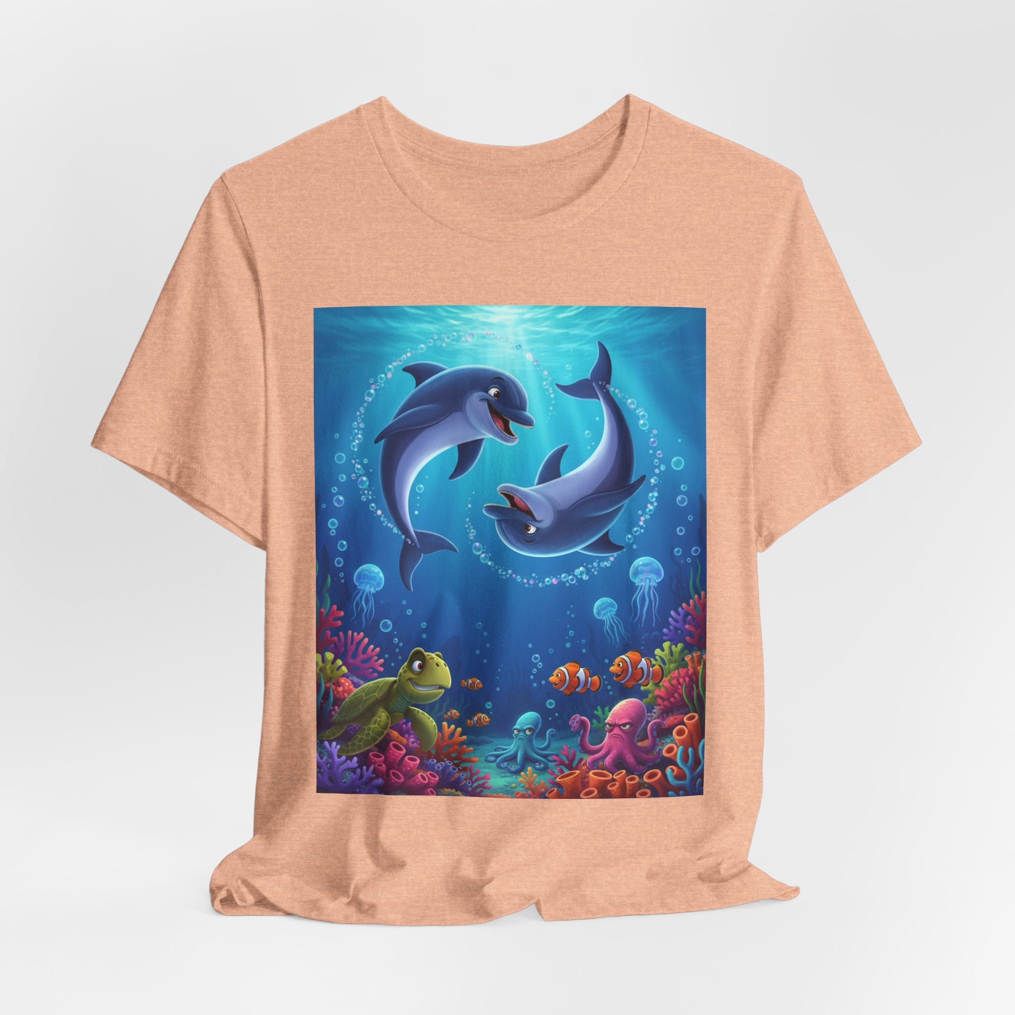 Dolphin Underwater Scene T-Shirt — Playful Ocean Wildlife Tee