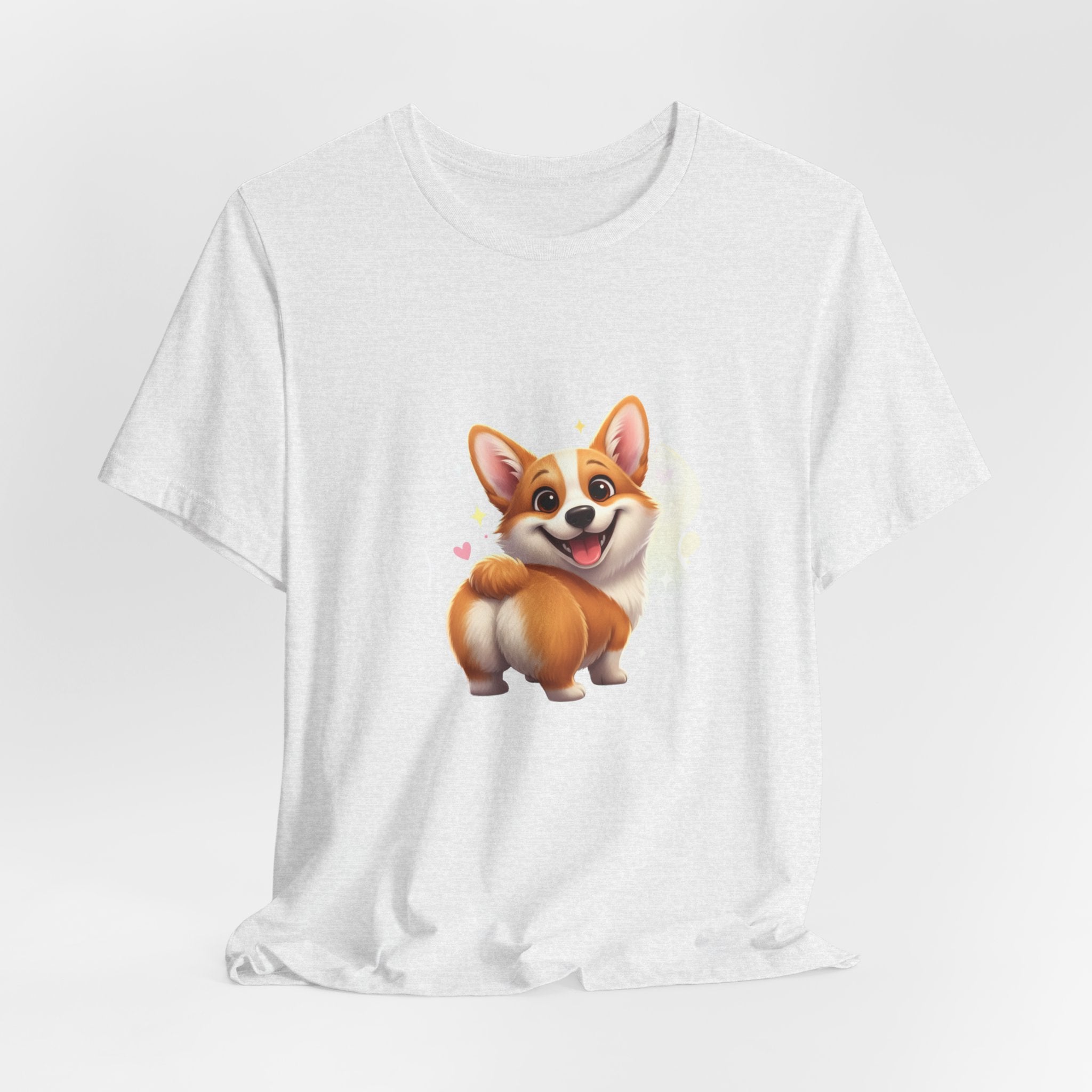 Cute Smiling Corgi T-Shirt — Adorable Cartoon Dog Tee for Pet Lovers