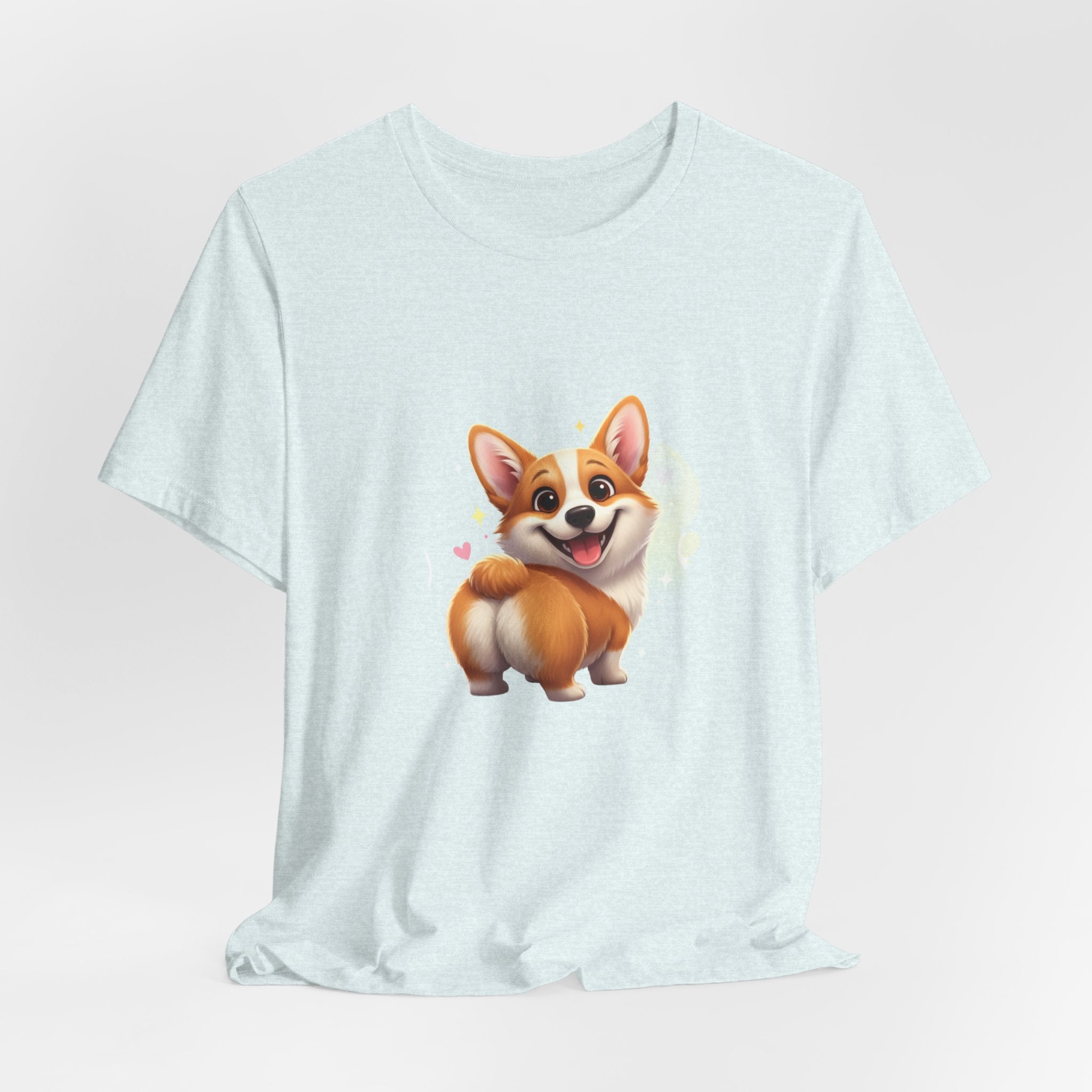 Cute Smiling Corgi T-Shirt — Adorable Cartoon Dog Tee for Pet Lovers