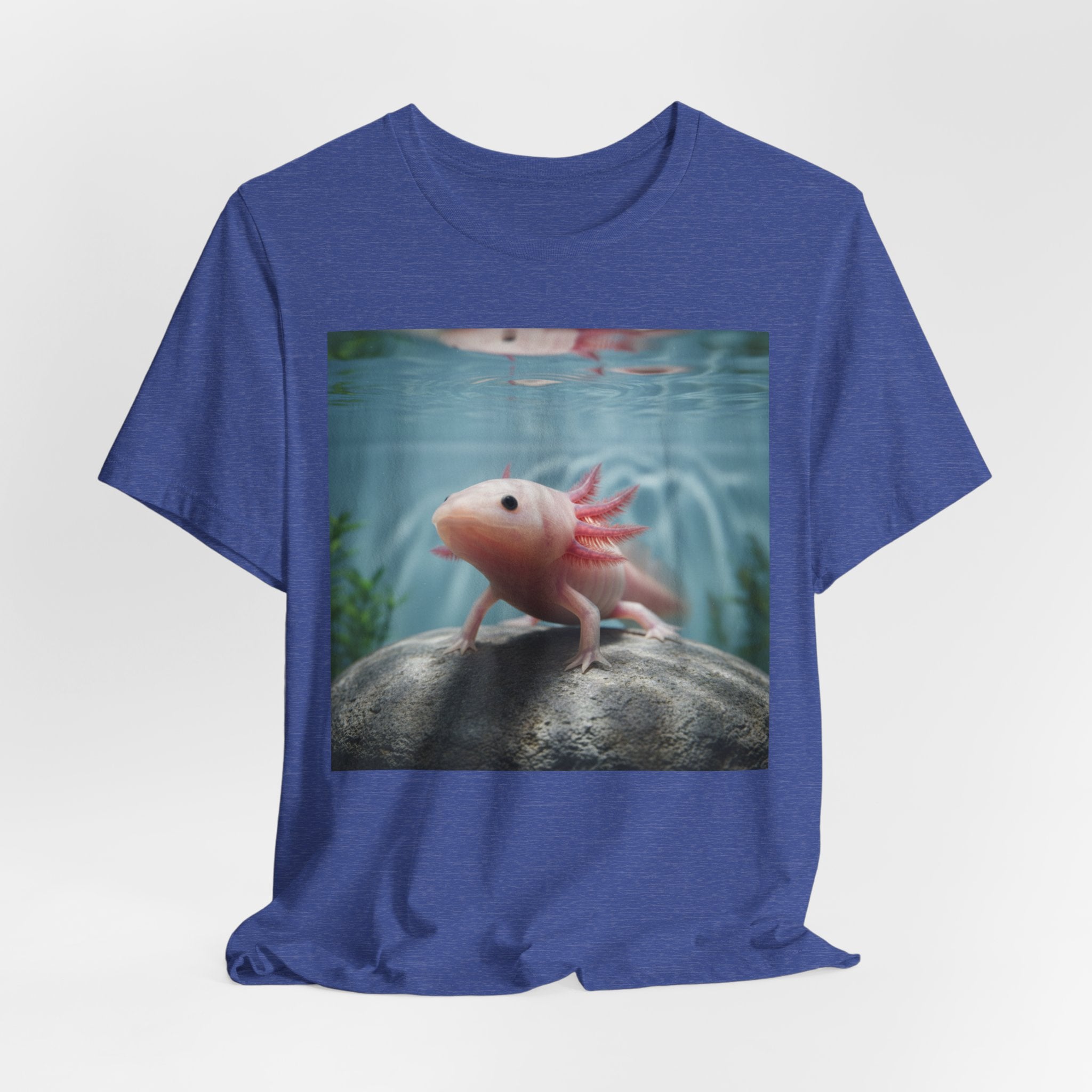 Axolotl Aquarium T‑Shirt — Cute Pink Axolotl Underwater Graphic Tee