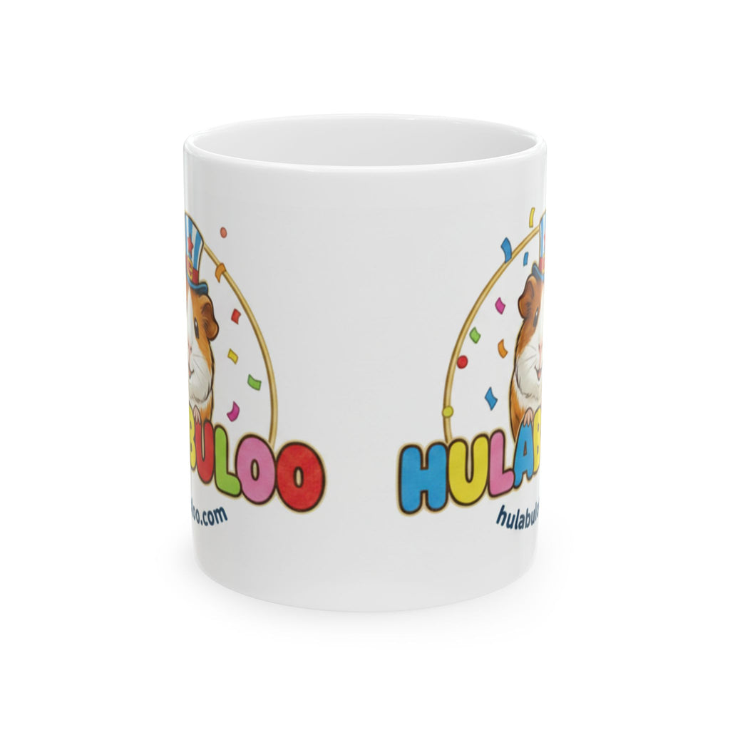 Hulabuloo Guinea Pig Mug — 2-Sided Logo Ceramic Coffee Cup (11oz, 15oz)