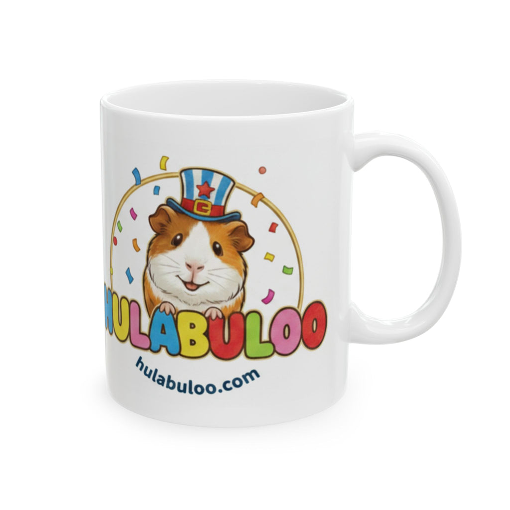 Hulabuloo Guinea Pig Mug — 2-Sided Logo Ceramic Coffee Cup (11oz, 15oz)