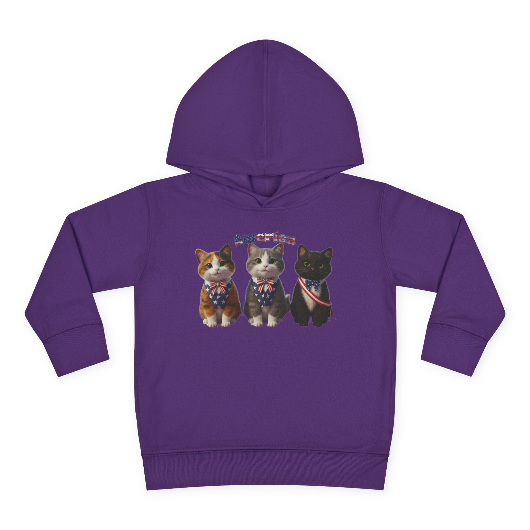 Kitties Toddler Hoodie — Patriotic Kittens "America" Fleece Pullover