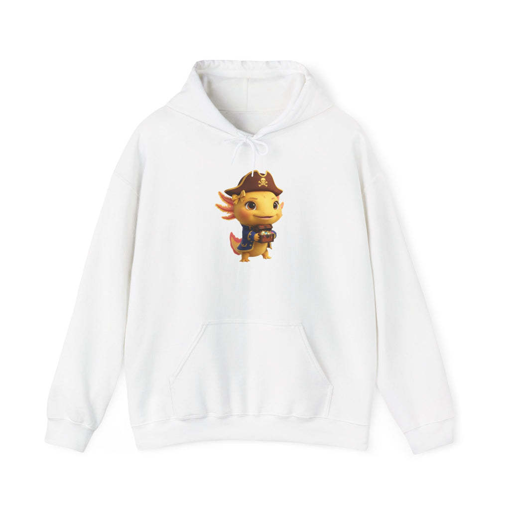 Axolotl Pirate Girl Hoodie — Cute Cartoon Pirate Axolotl Sweatshirt