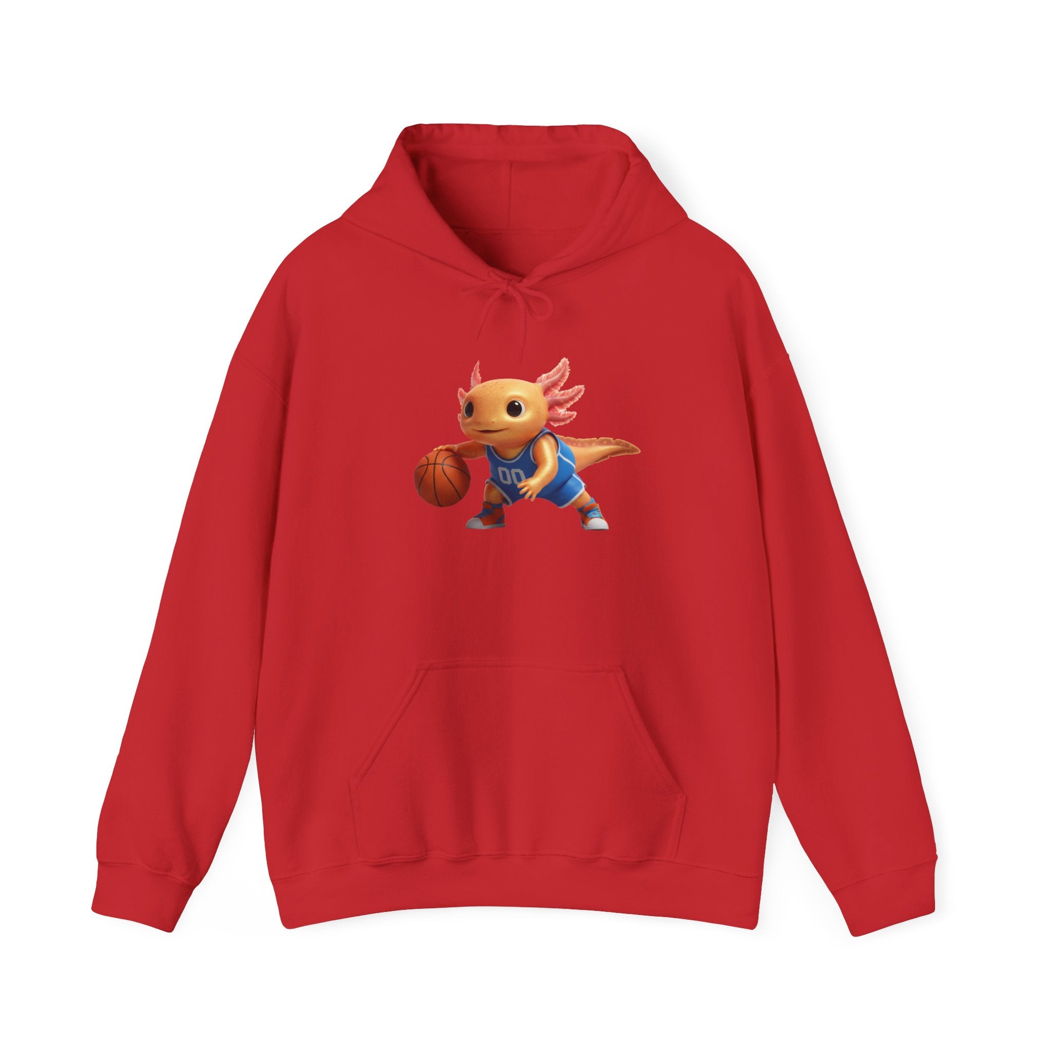 Axolotl Basketball Hoodie — Cute Axolotl Dribbling Graphic Sweatshirt