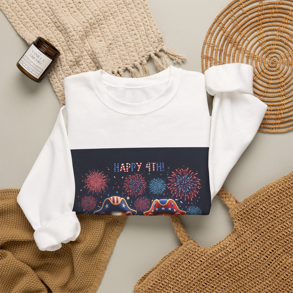 4th of July Guinea Pig Sweatshirt - Happy 4th Patriotic Pet Crewneck