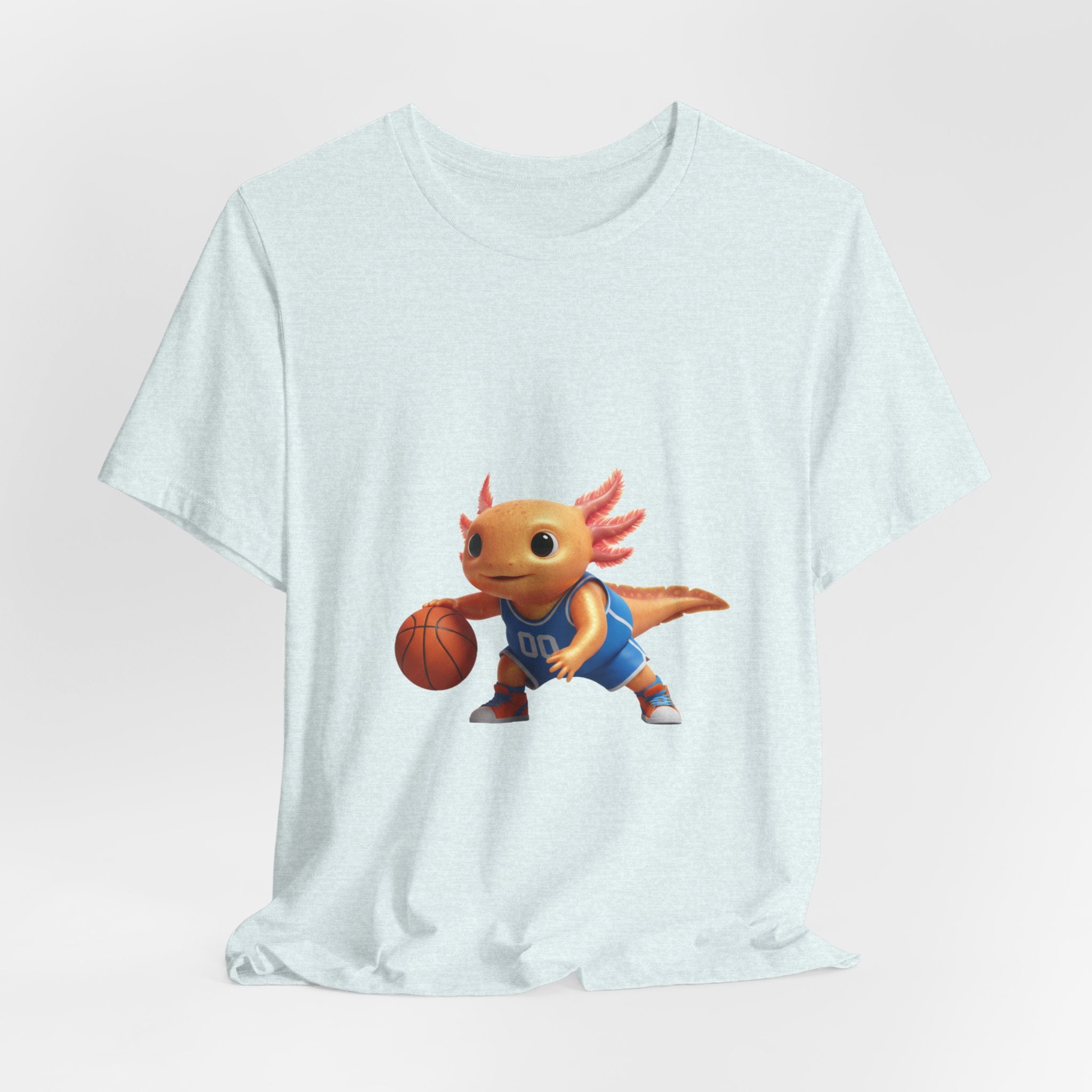Axolotl Basketball Tee — Cute Axolotl Dribbling Graphic T-Shirt