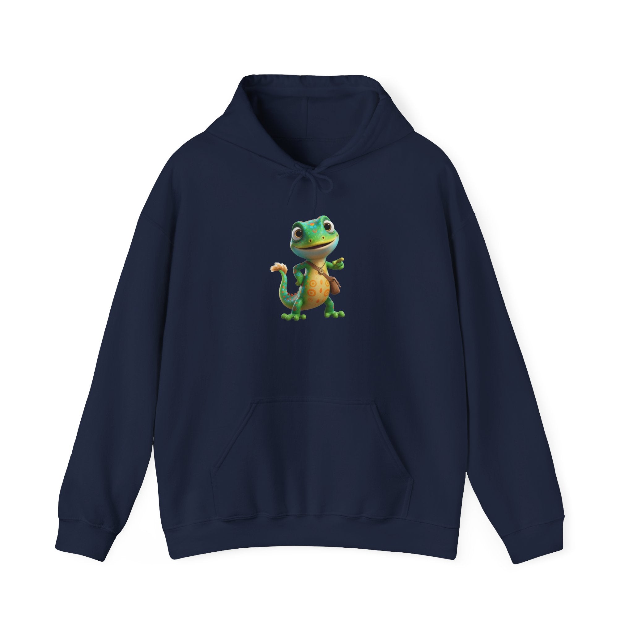 Cute Cartoon Gecko Hoodie — Playful Lizard Graphic Pullover