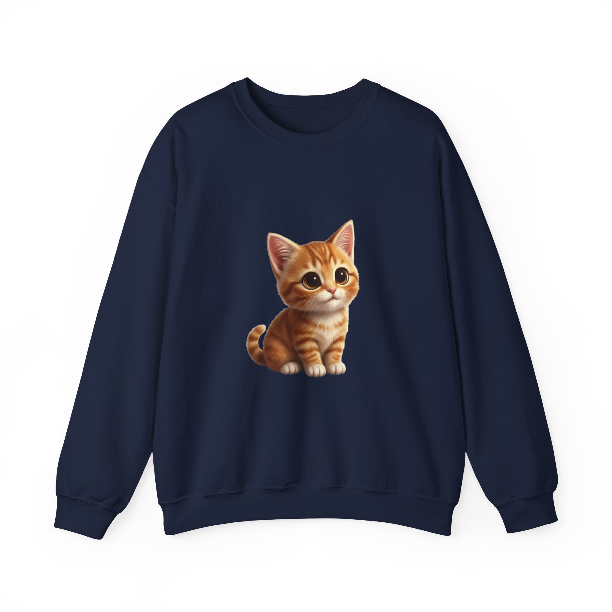Cute Tabby Kitten Sweatshirt – Adorable Cat Graphic Crewneck