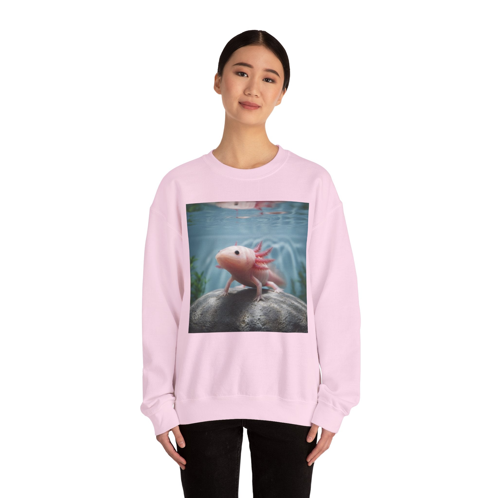Axolotl Aquarium Sweatshirt — Cute Aquatic Pet Graphic Crewneck