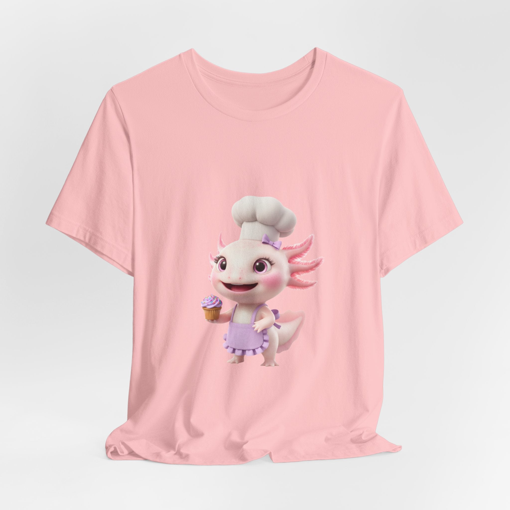 Axolotl Chef Girl T-Shirt — Cute Baking Cartoon Tee for Kids & Fans