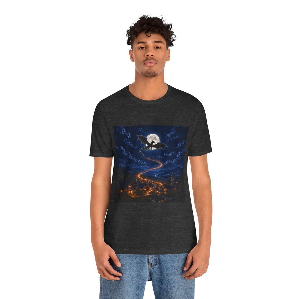 Dragon Moonflight T‑Shirt — Night Sky Fantasy Tee