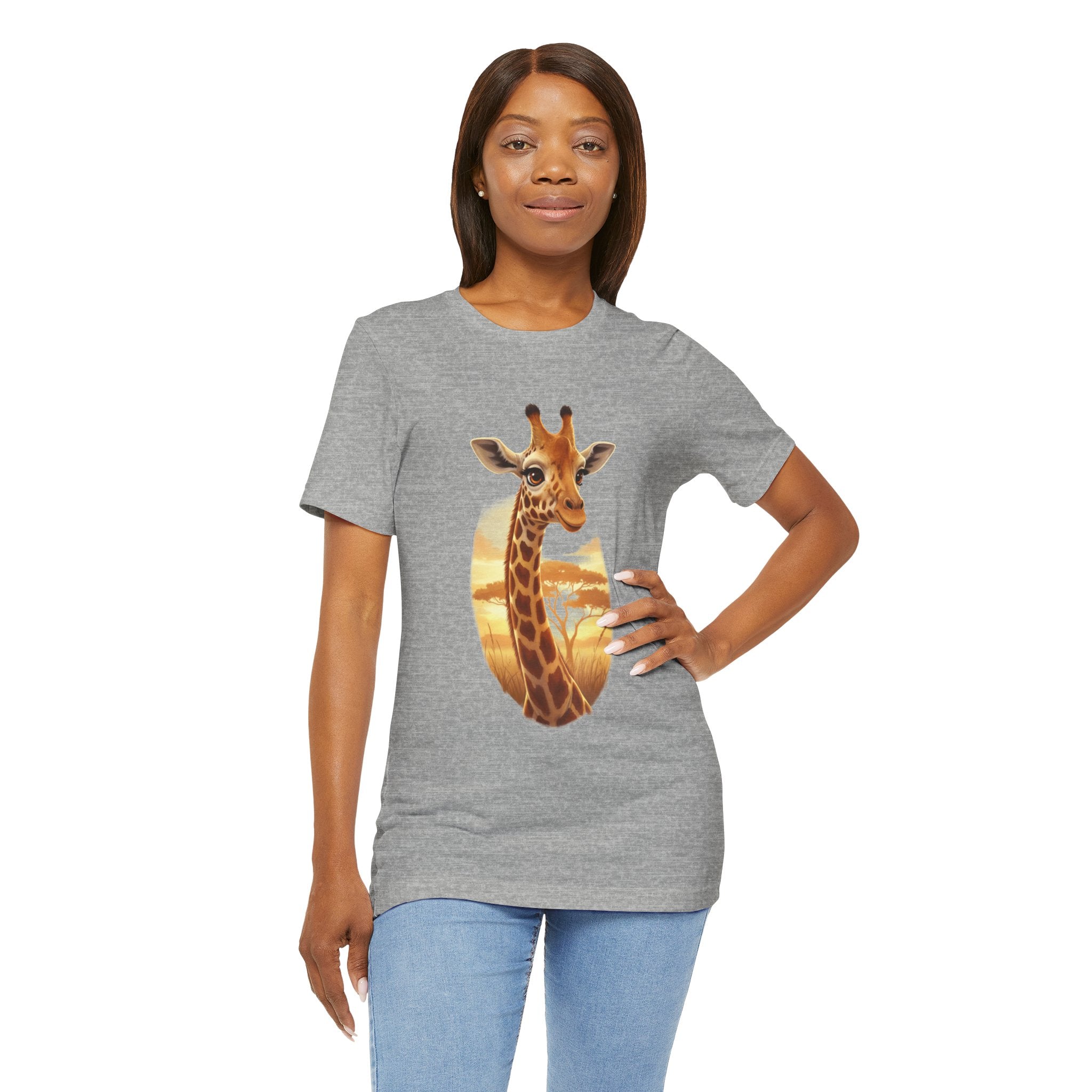 Giraffe Sunset Tee - Safari Wildlife Graphic T-Shirt