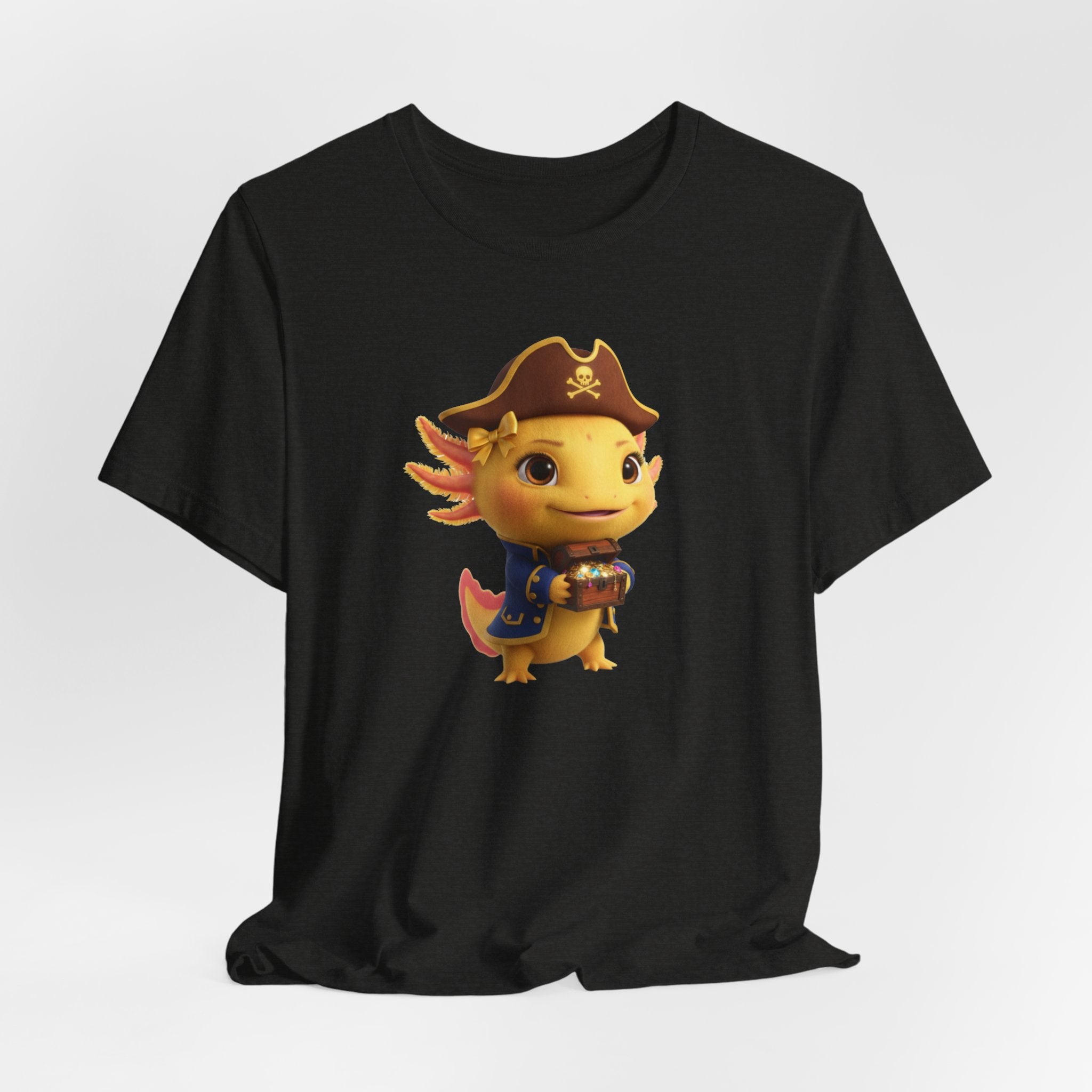 Axolotl Pirate Girl Tee — Cute Pirate Axolotl Graphic T-Shirt for Kids & Fans