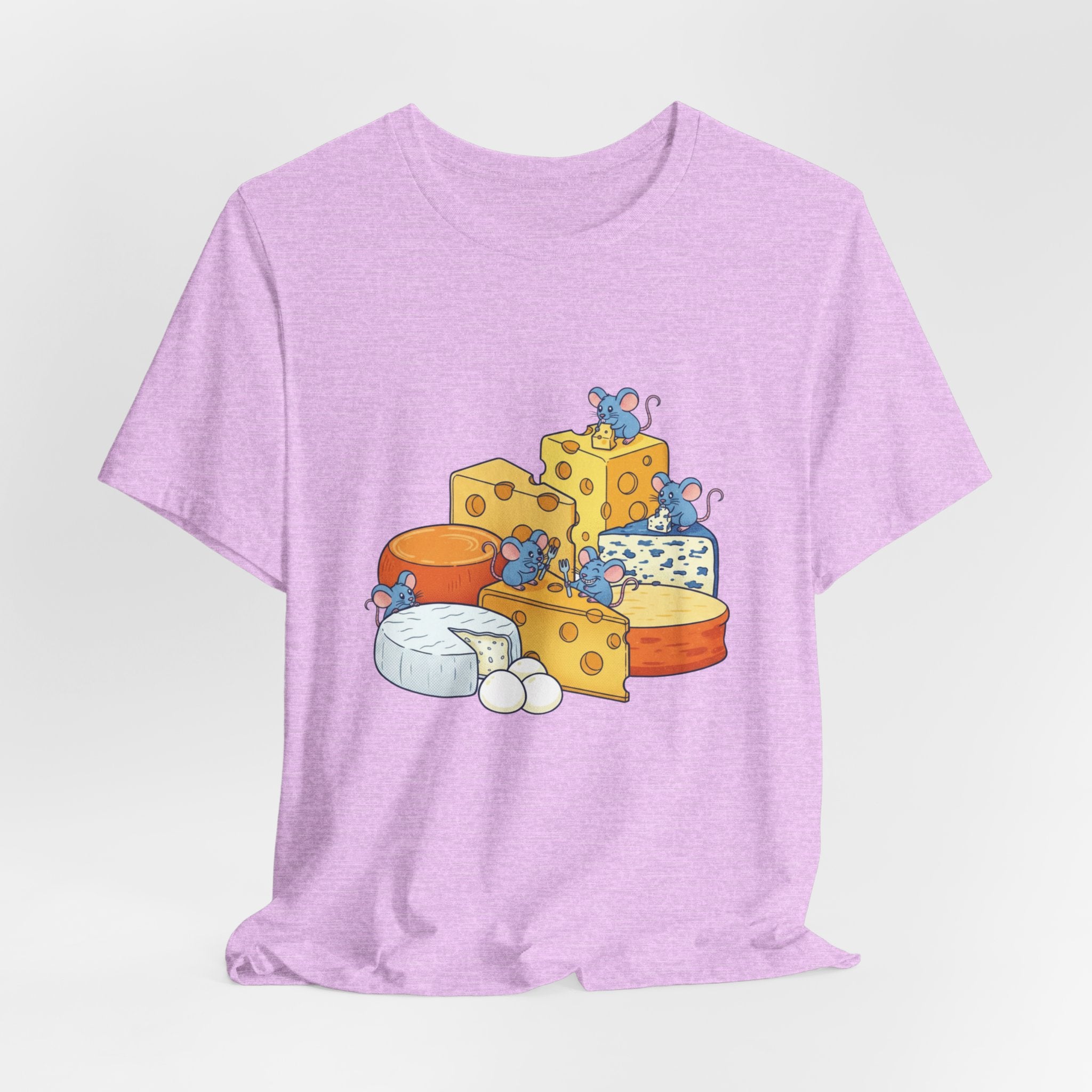 Cheese Platter T-Shirt — Cute Mice & Assorted Cheeses Tee