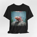 Axolotl Aquarium T‑Shirt — Cute Pink Axolotl Underwater Graphic Tee