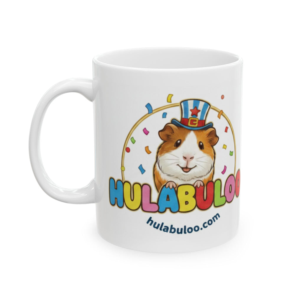 Hulabuloo Guinea Pig Mug — 2-Sided Logo Ceramic Coffee Cup (11oz, 15oz)