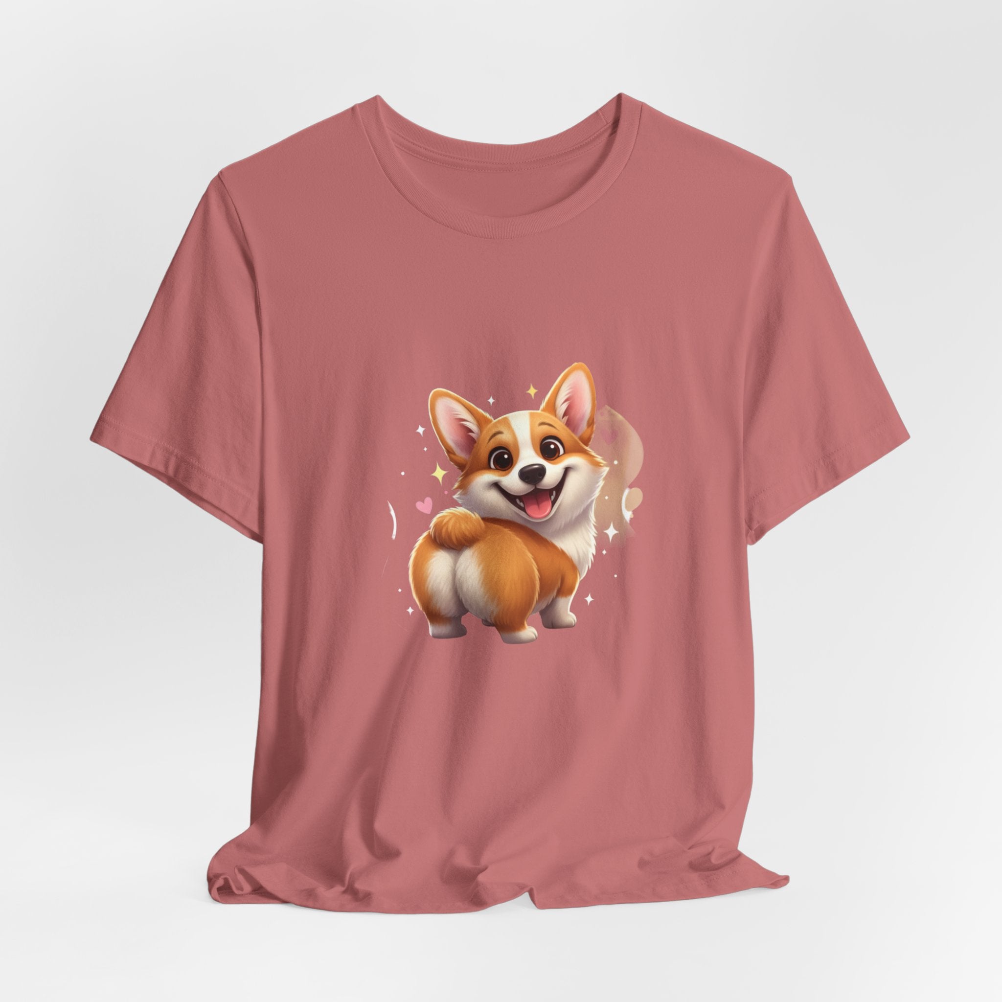 Cute Smiling Corgi T-Shirt — Adorable Cartoon Dog Tee for Pet Lovers