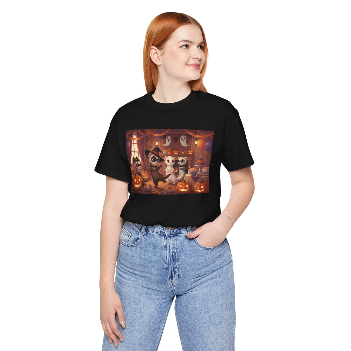 Ferrets Halloween Party & Pumpkins T‑Shirt