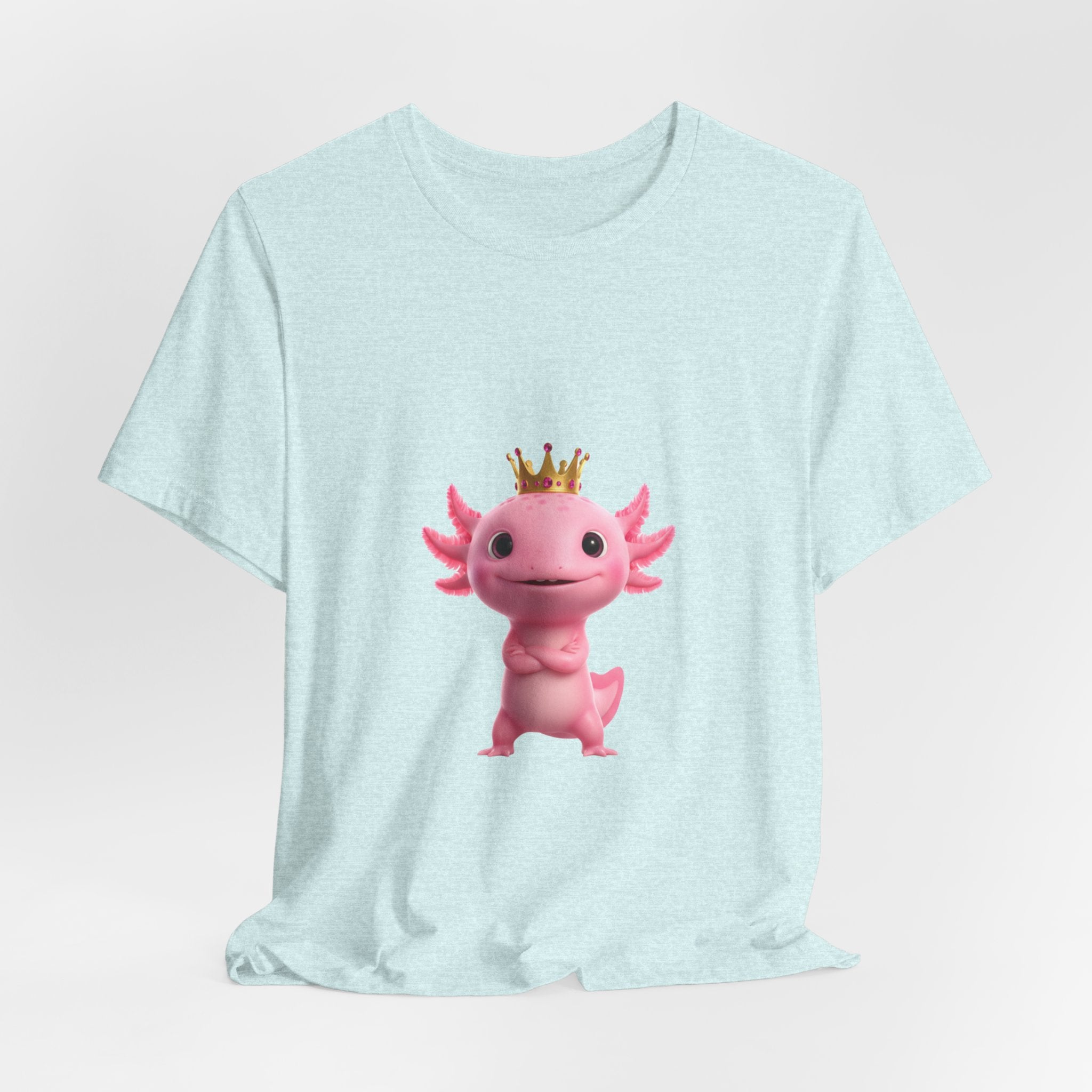 Axolotl King T-Shirt — Cute Pink Axolotl with Crown Tee