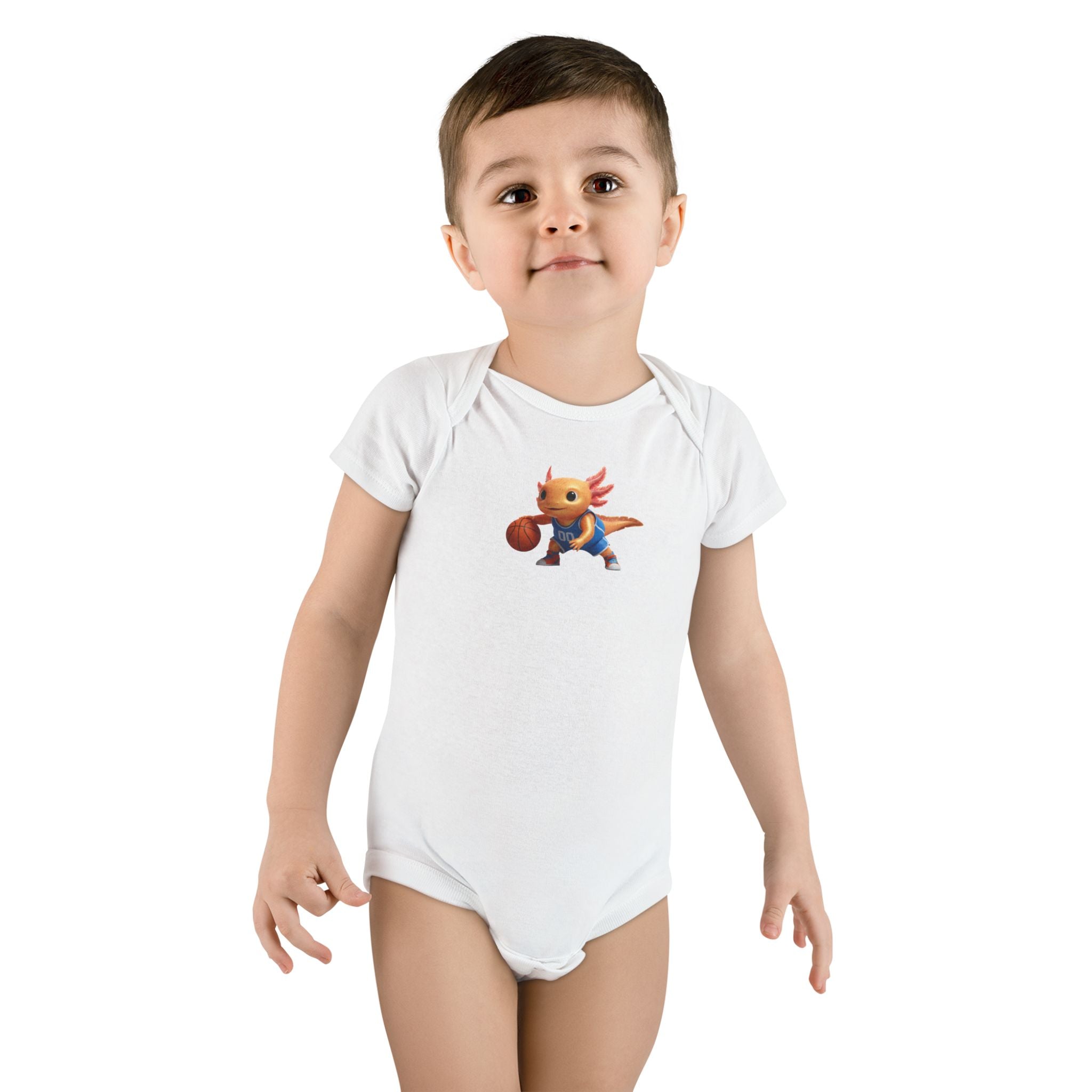 Axolotl Basketball Baby Onesie — Cute Sports Infant Bodysuit